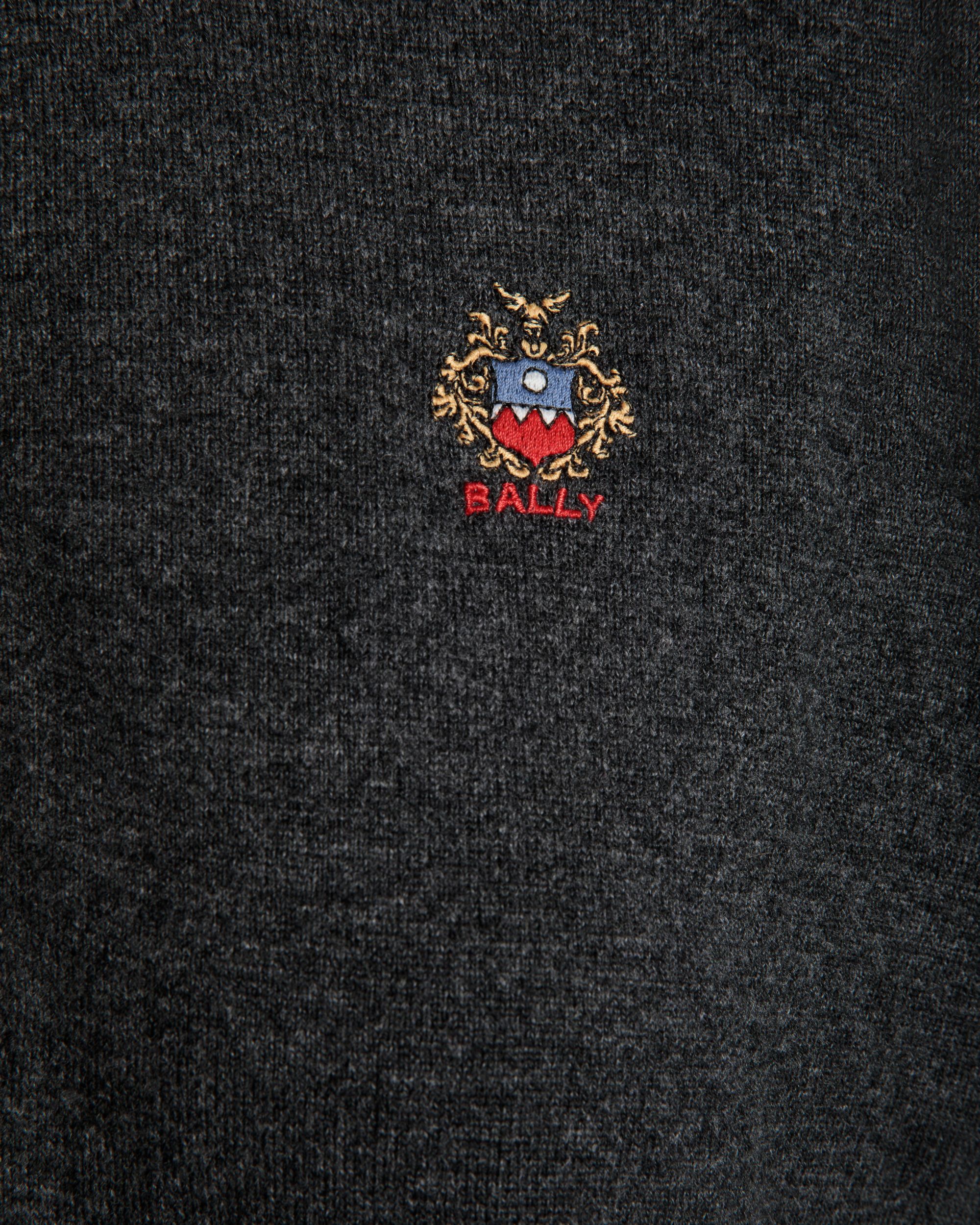 Pullover Mit Reißverschlusskragen Aus Dunkelgrauem Wolle-Kaschmir-Mix - Damen - Bally - 05
