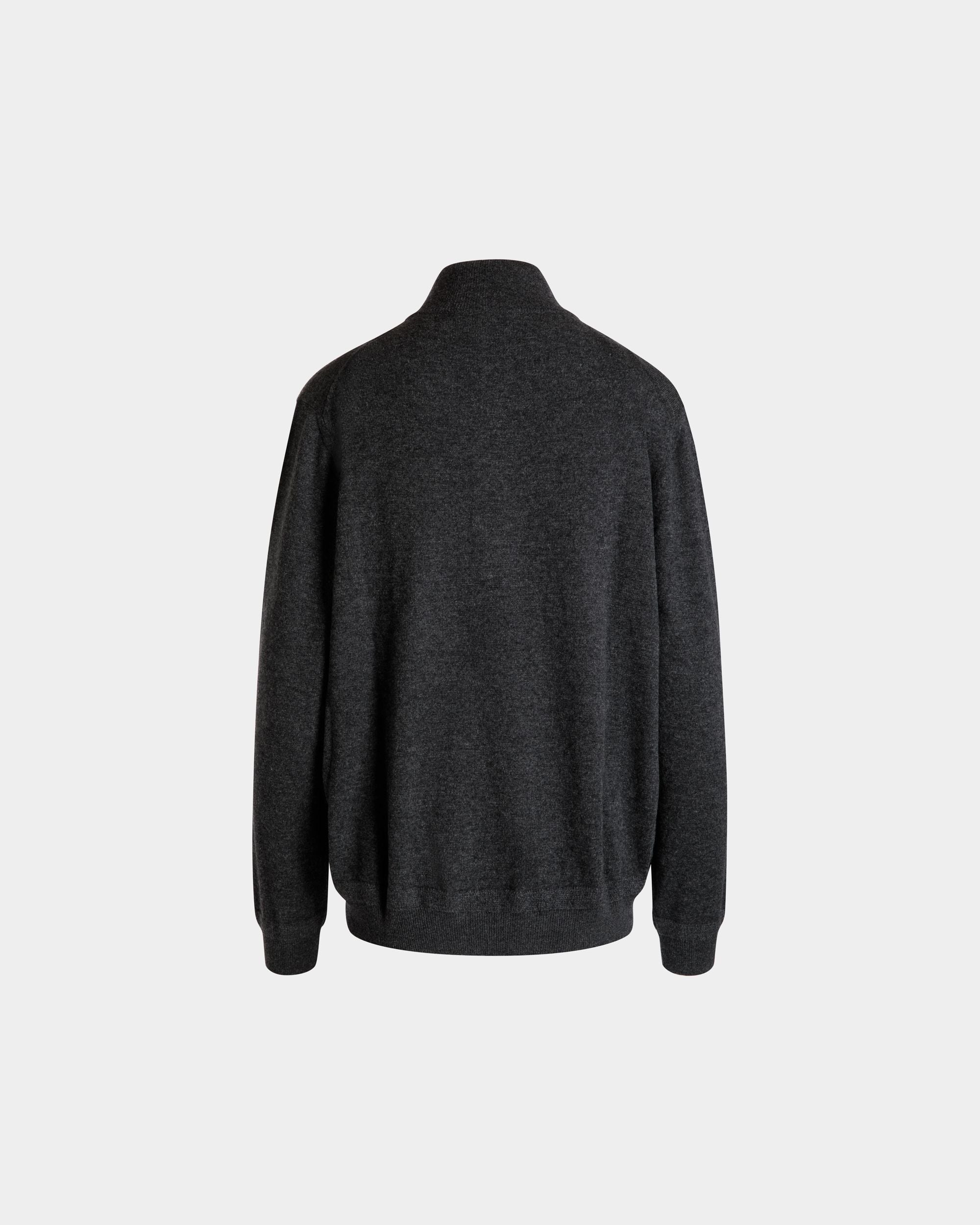 Pullover Mit Reißverschlusskragen Aus Dunkelgrauem Wolle-Kaschmir-Mix - Damen - Bally - 08