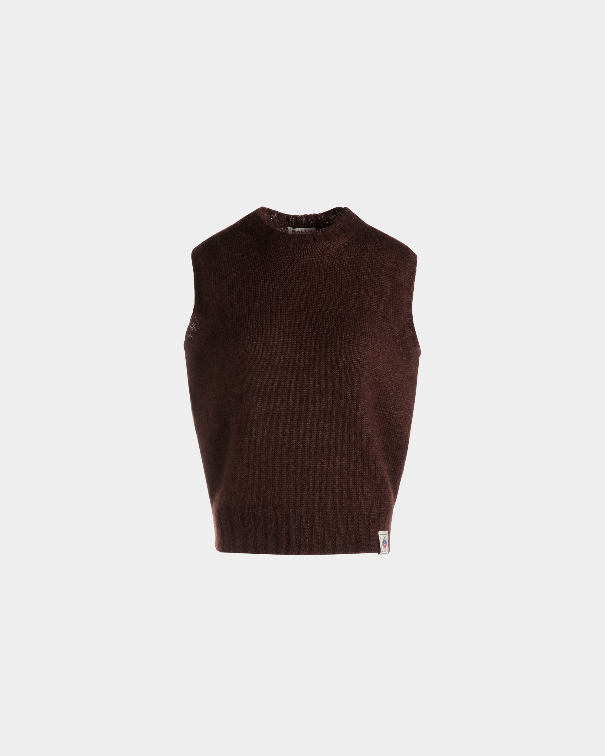 Gilet En Mohair Et Soie Marrons - Femme - Bally - 01