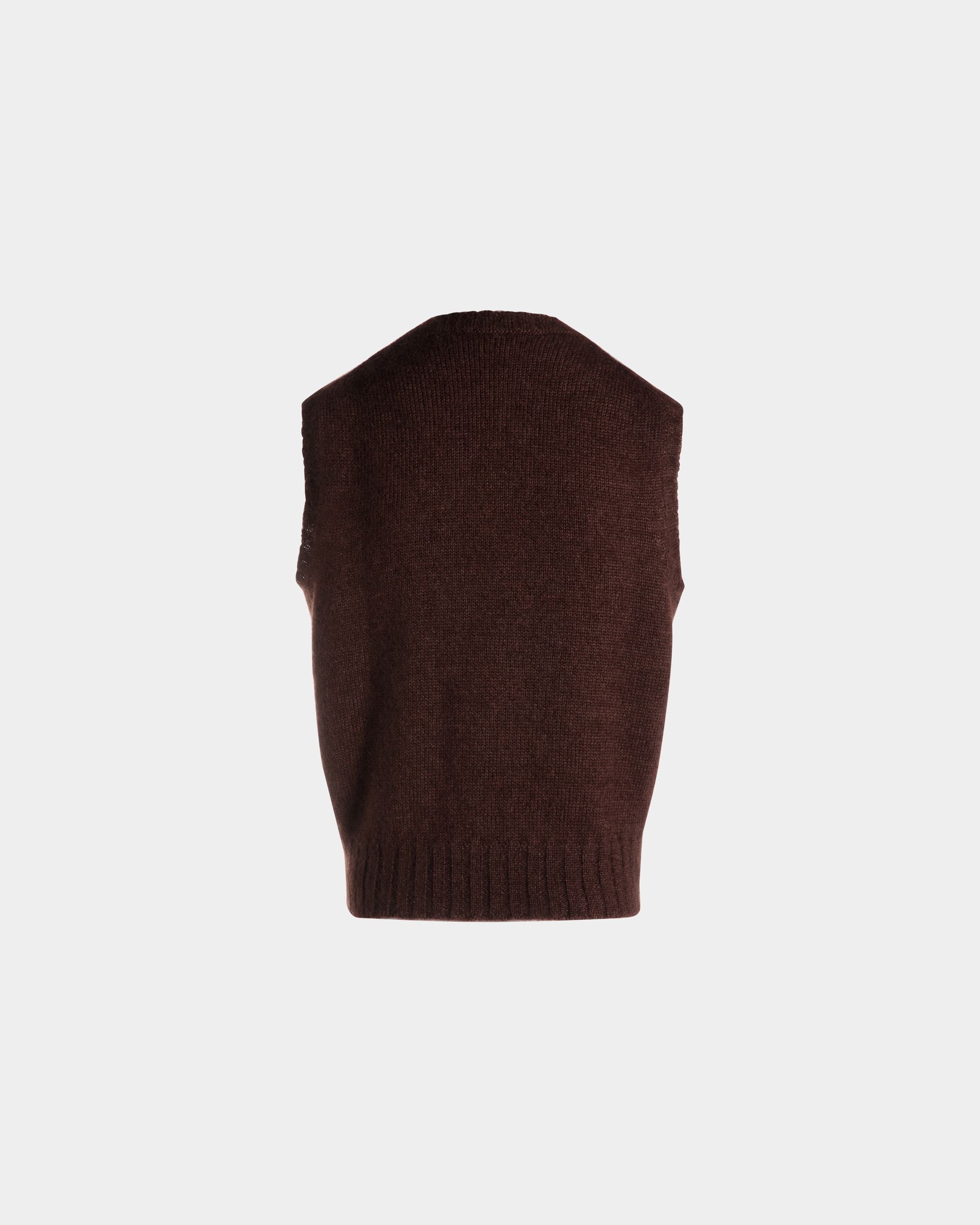 Gilet En Mohair Et Soie Marrons - Femme - Bally - 03