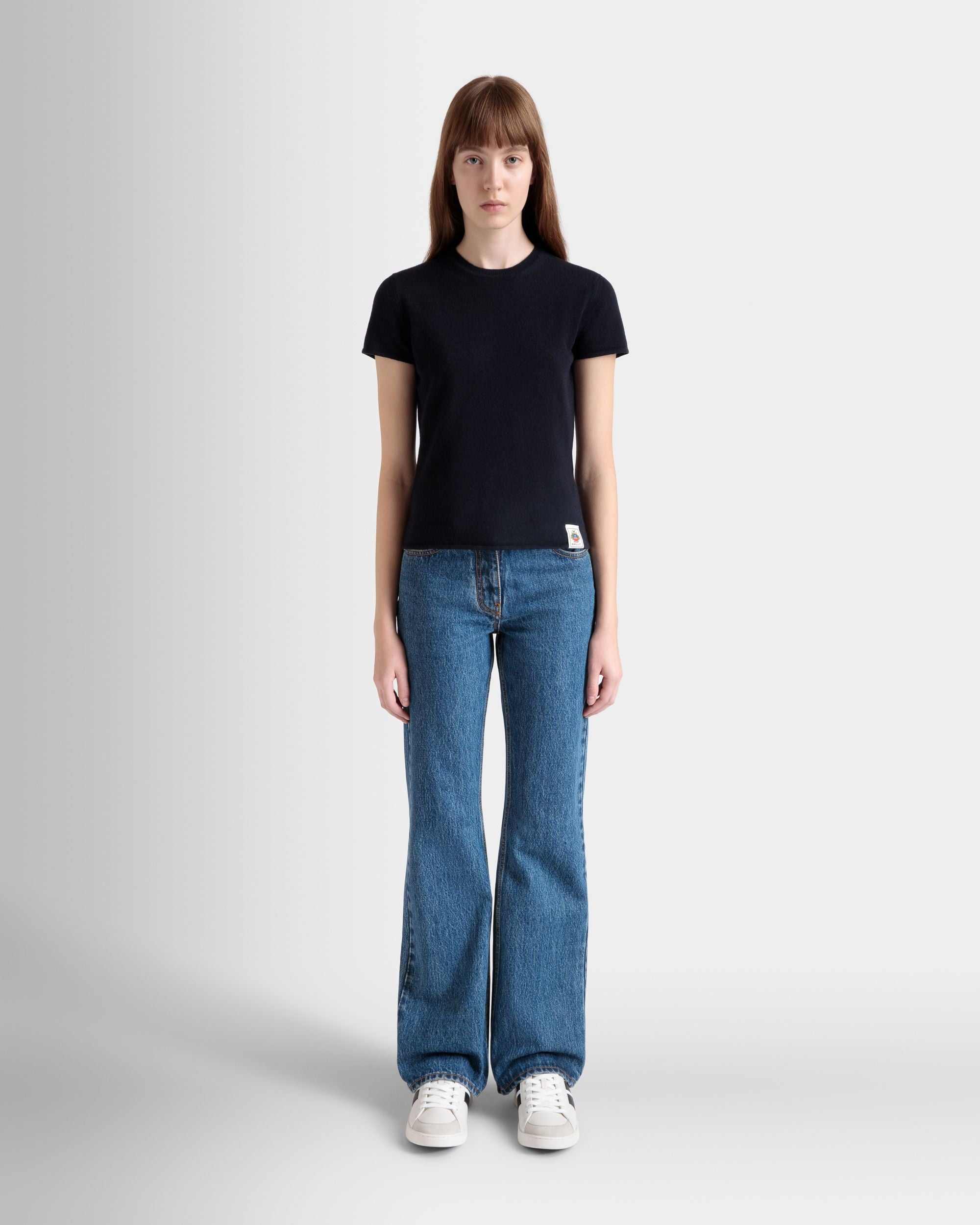 Top De Punto De Cachemira Navy Blue - Mujer - Bally - 02