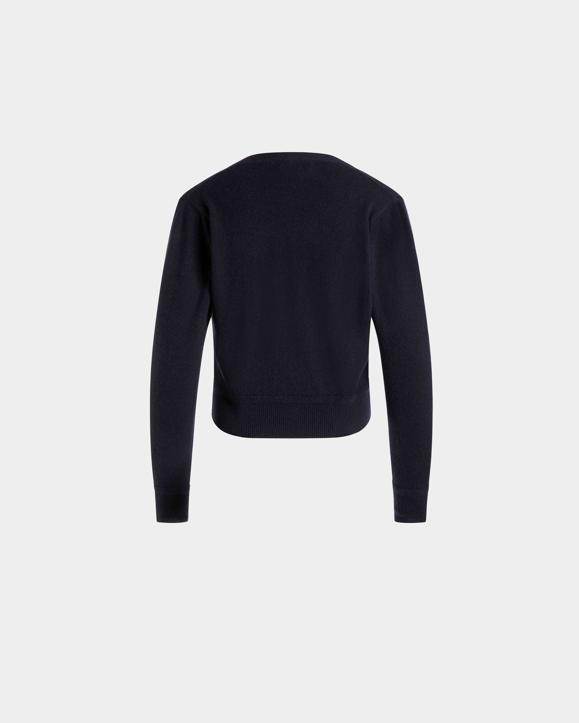 Cardigan In Navy Blue Cashmere - Women's - Bally - 08