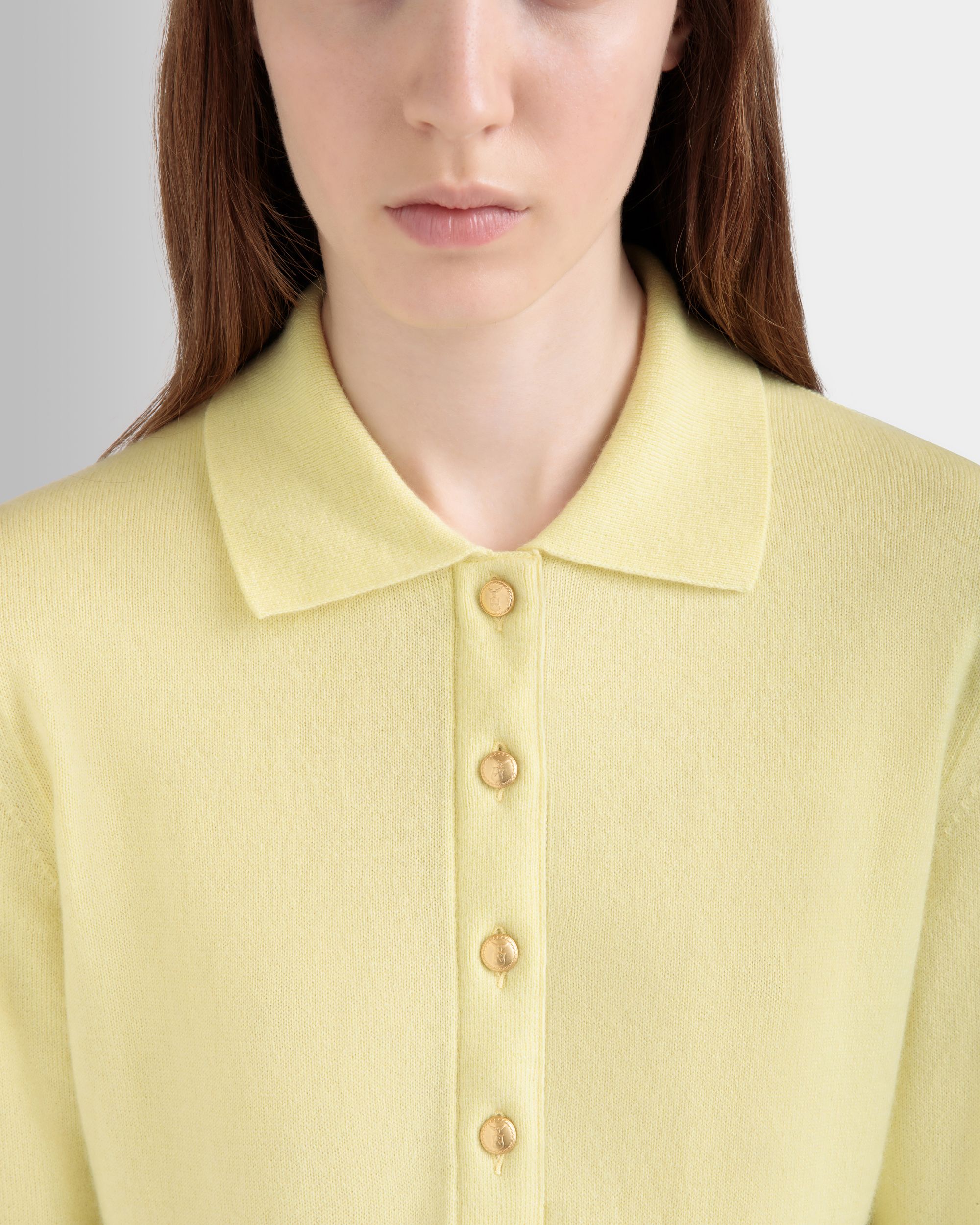 Polo En Maille De Cachemire Cream - Femme - Bally - 04