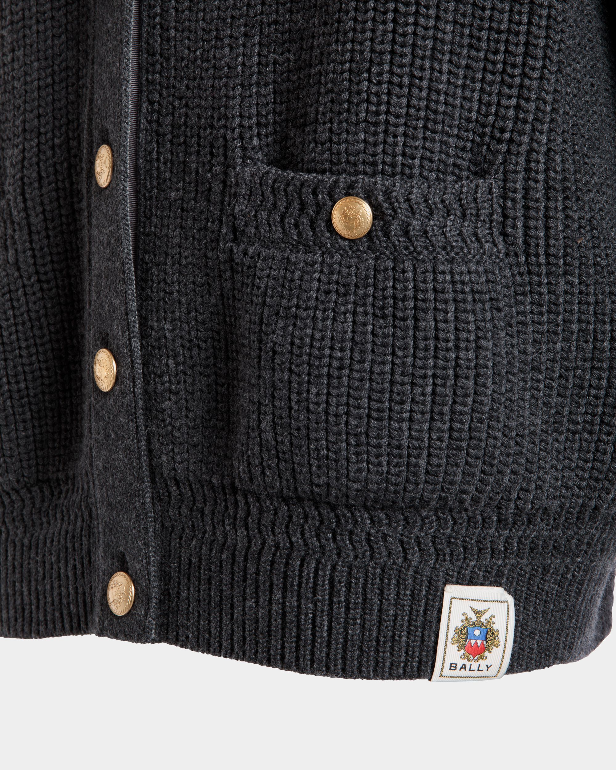 Cardigan Aus Wolle In Dunkelgrau - Damen - Bally - 05