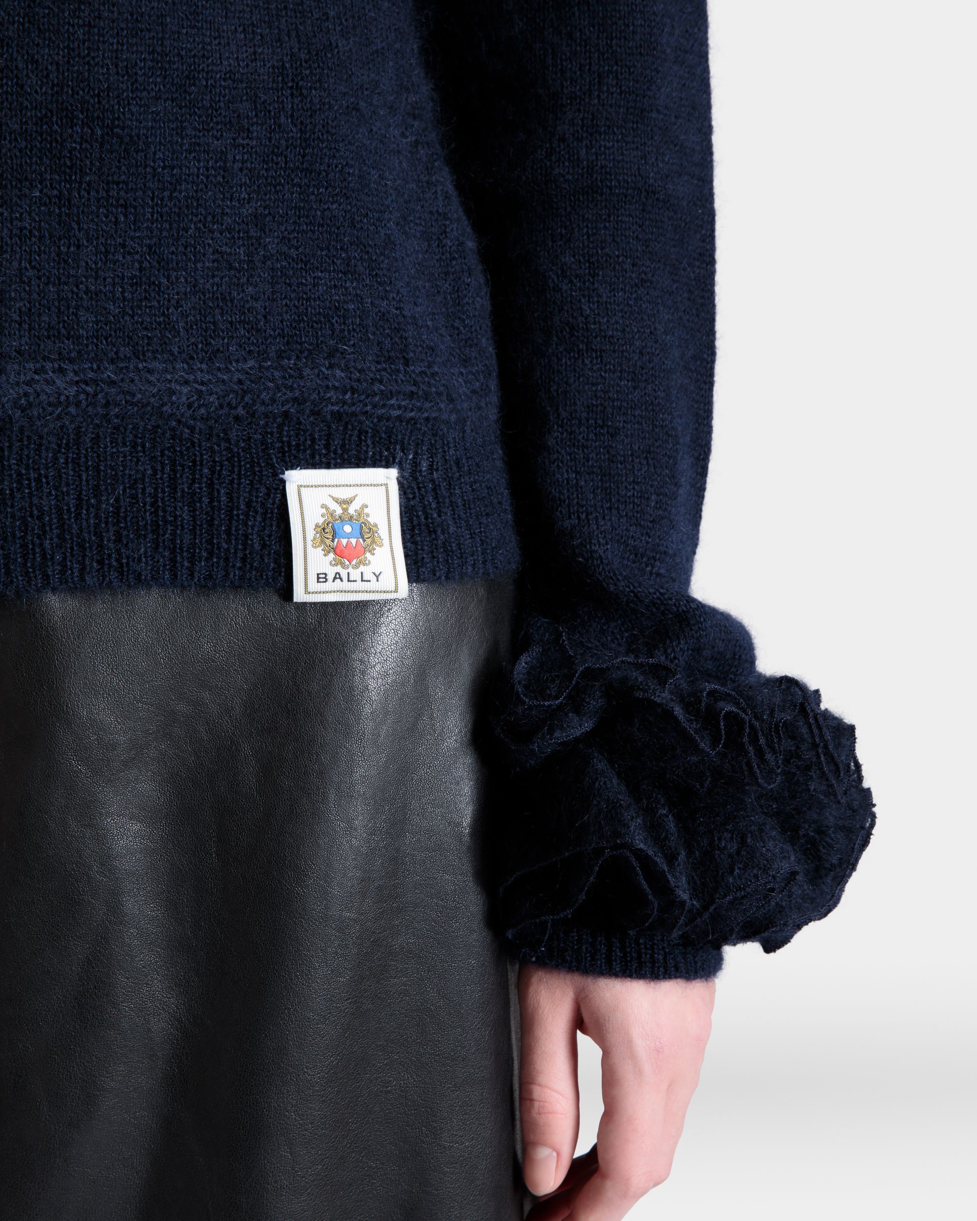 Top En Maille De Mohair Et Soie Navy Blue - Femme - Bally - 08