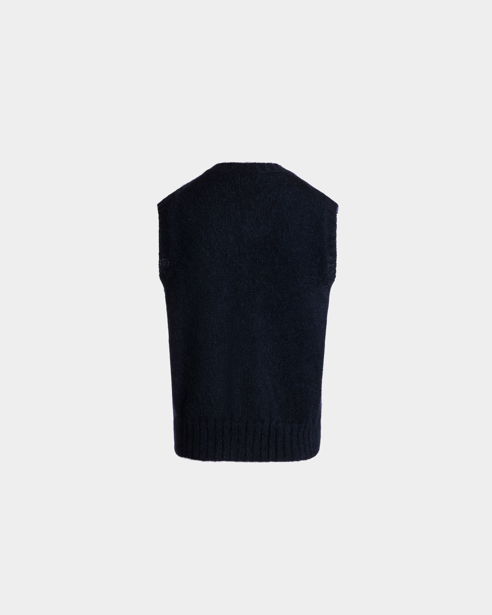 Strickweste Aus Mohair Und Seide In Navy Blue - Damen - Bally - 07