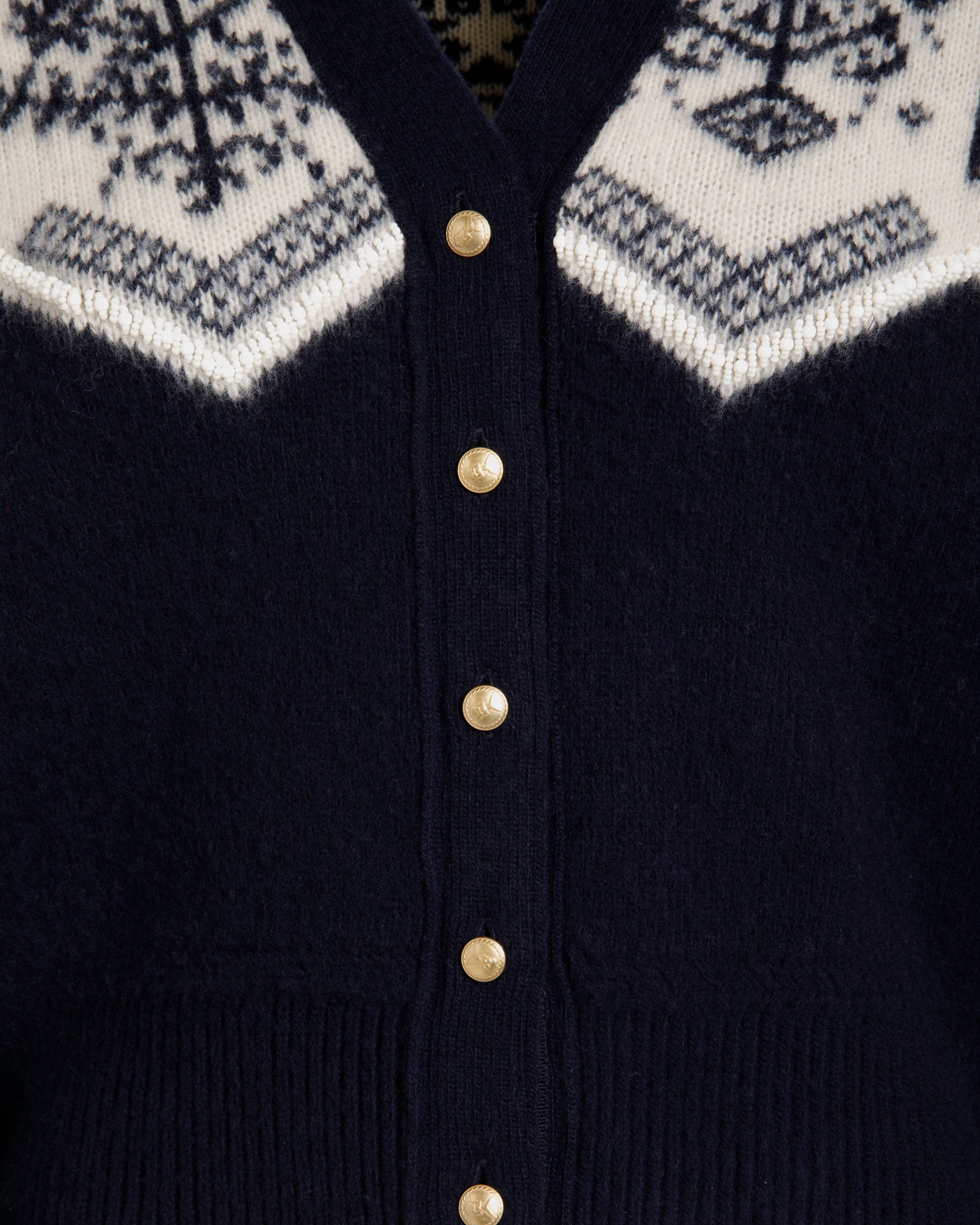Winter Capsule Cardigan Aus Wolle In Navy Blue Mit Heritage-Blume - Damen - Bally - 04