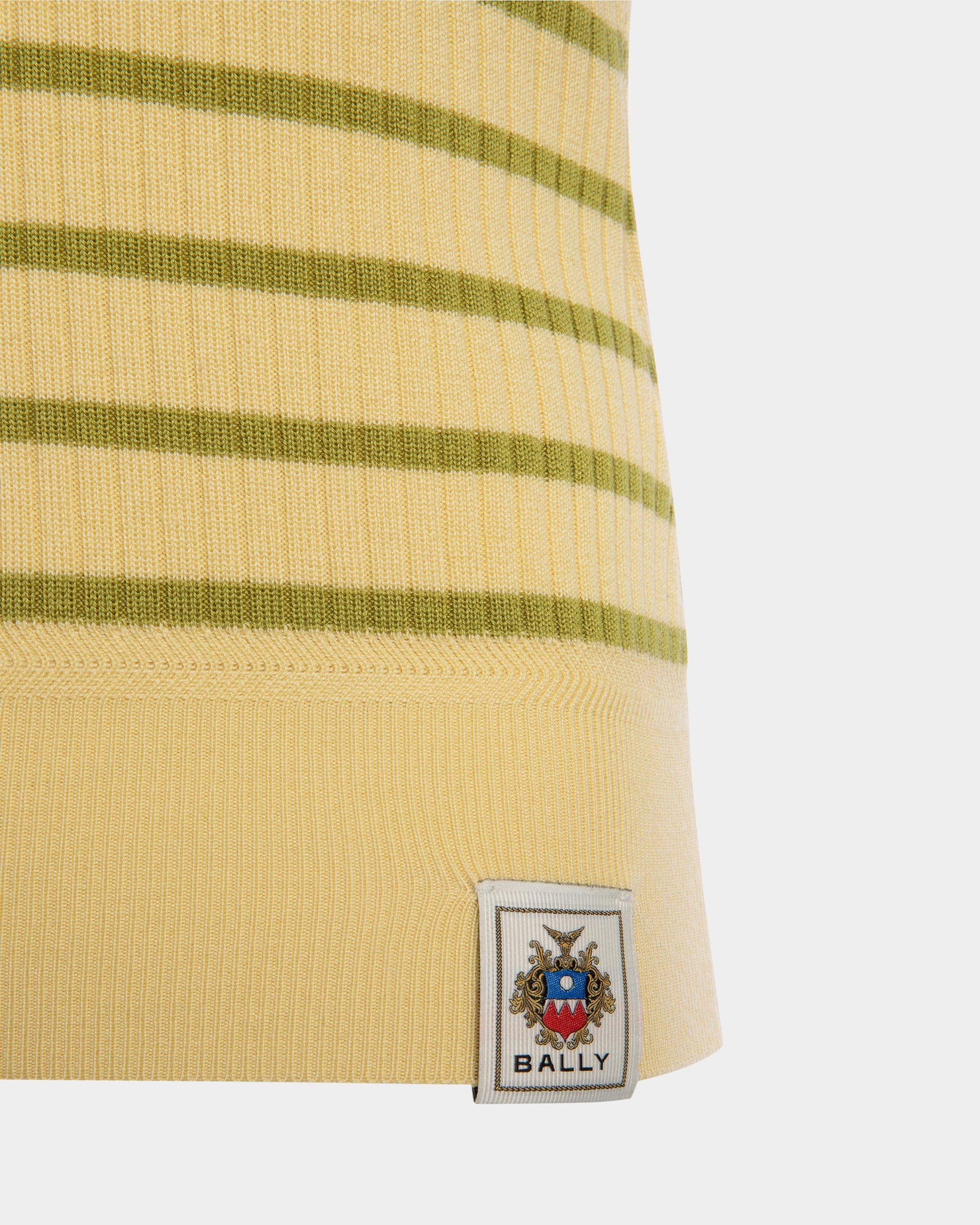 Gestricktes Poloshirt Aus Einer Wollmischung In Dusty Yellow - Damen - Bally - 04