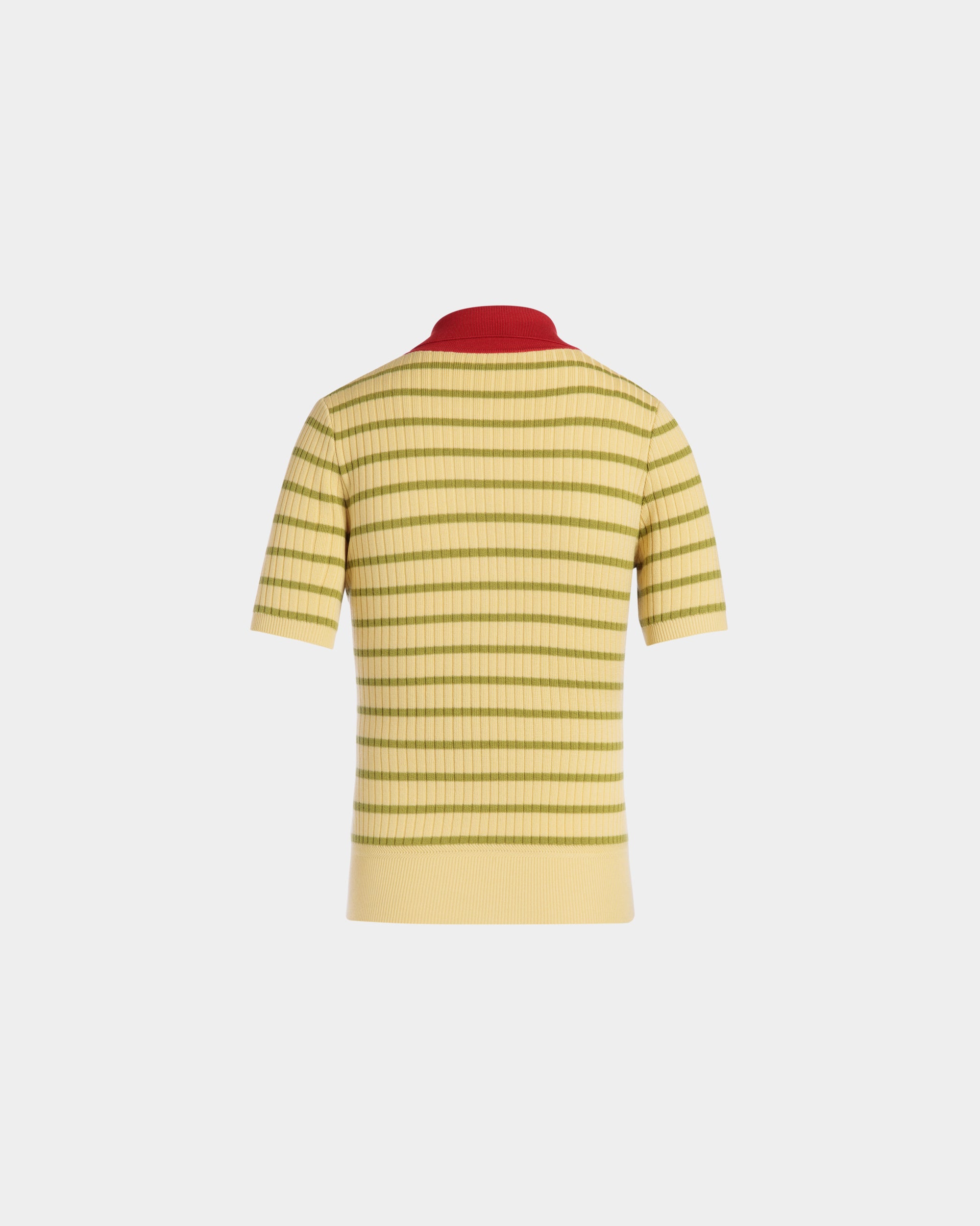 Gestricktes Poloshirt Aus Einer Wollmischung In Dusty Yellow - Damen - Bally - 07