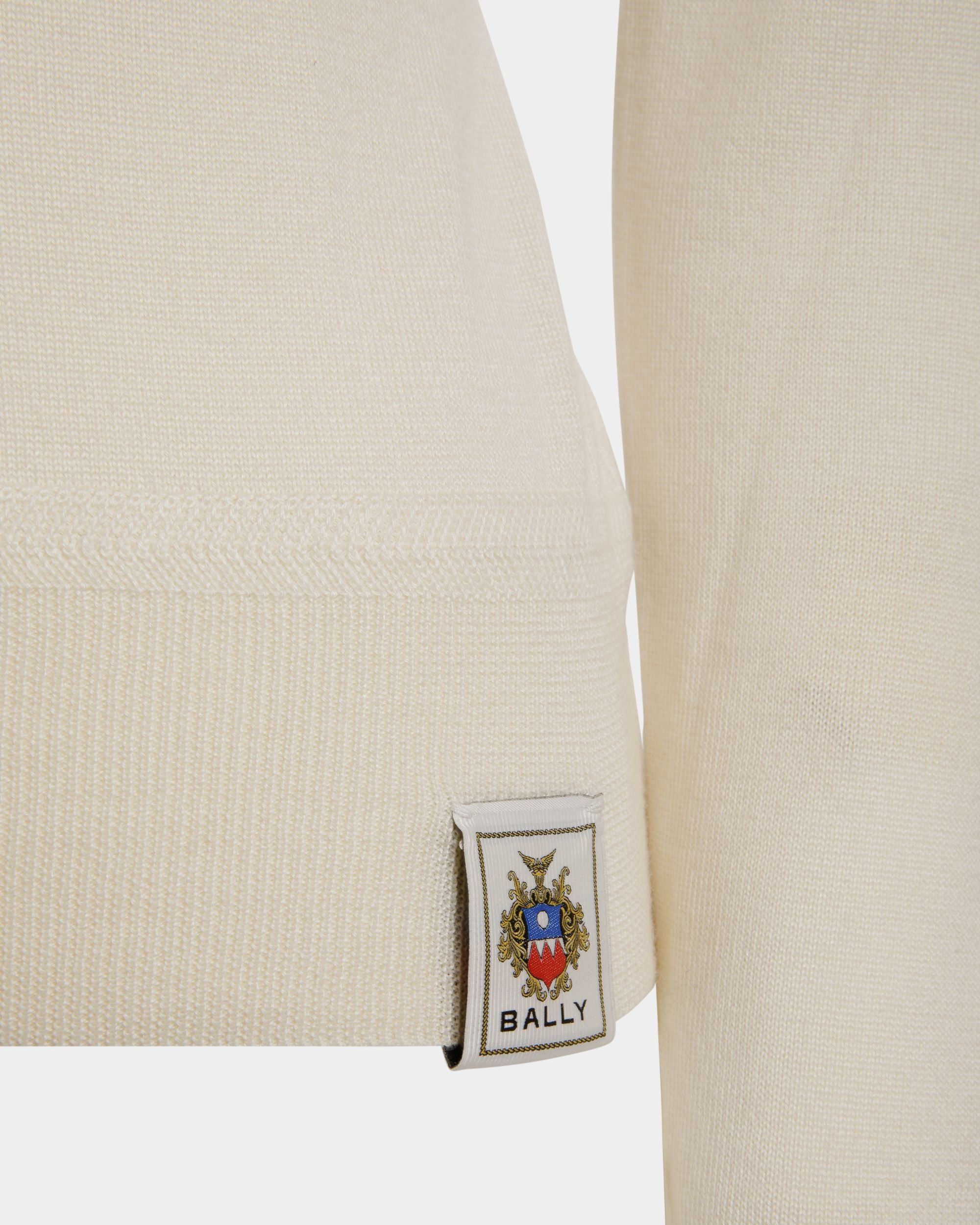 Langarm-Poloshirt Aus Elfenbeinfarbenem Kaschmir-Seiden-Mix - Damen - Bally - 04