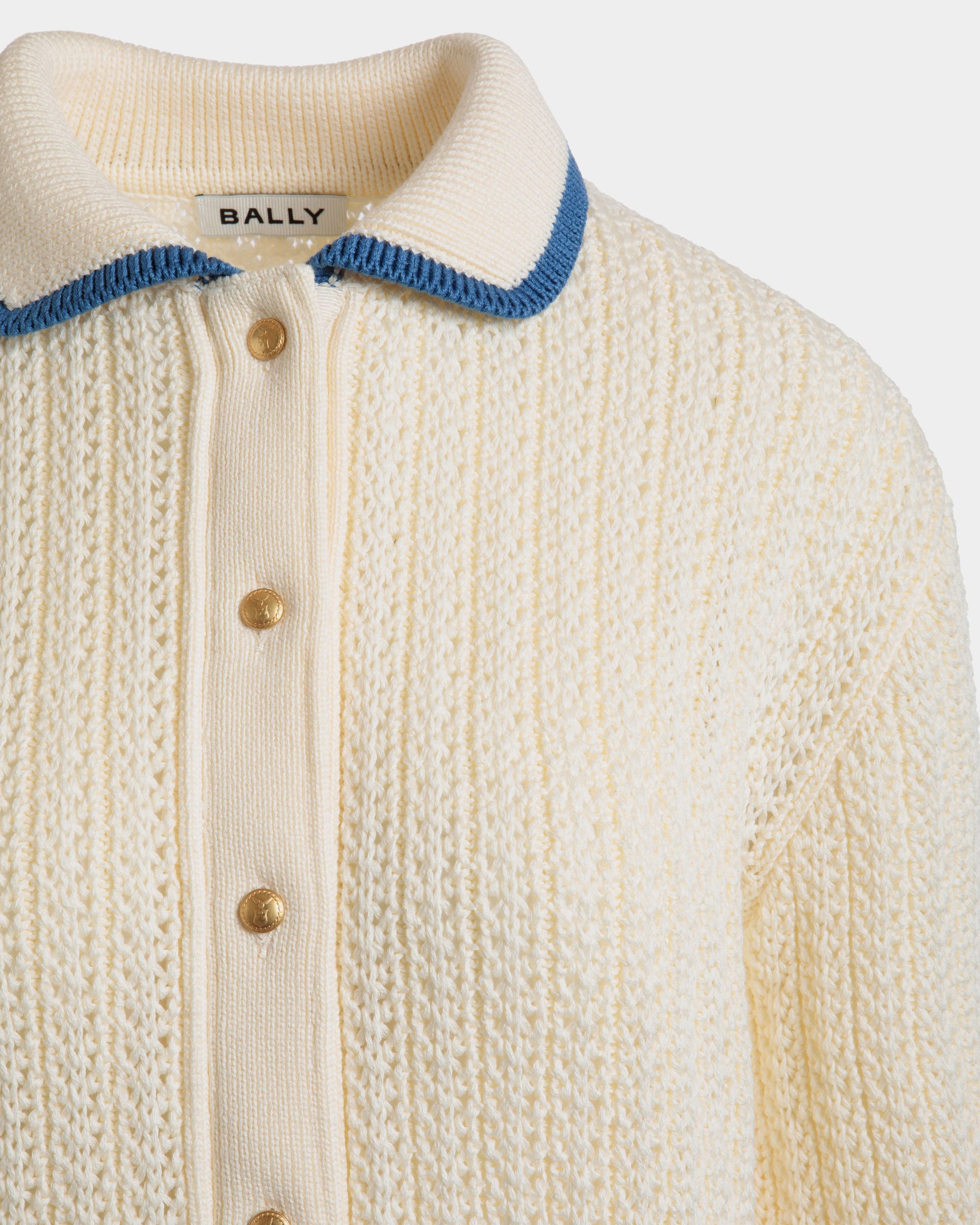 Cárdigan De Algodón Marfil - Mujer - Bally - 04