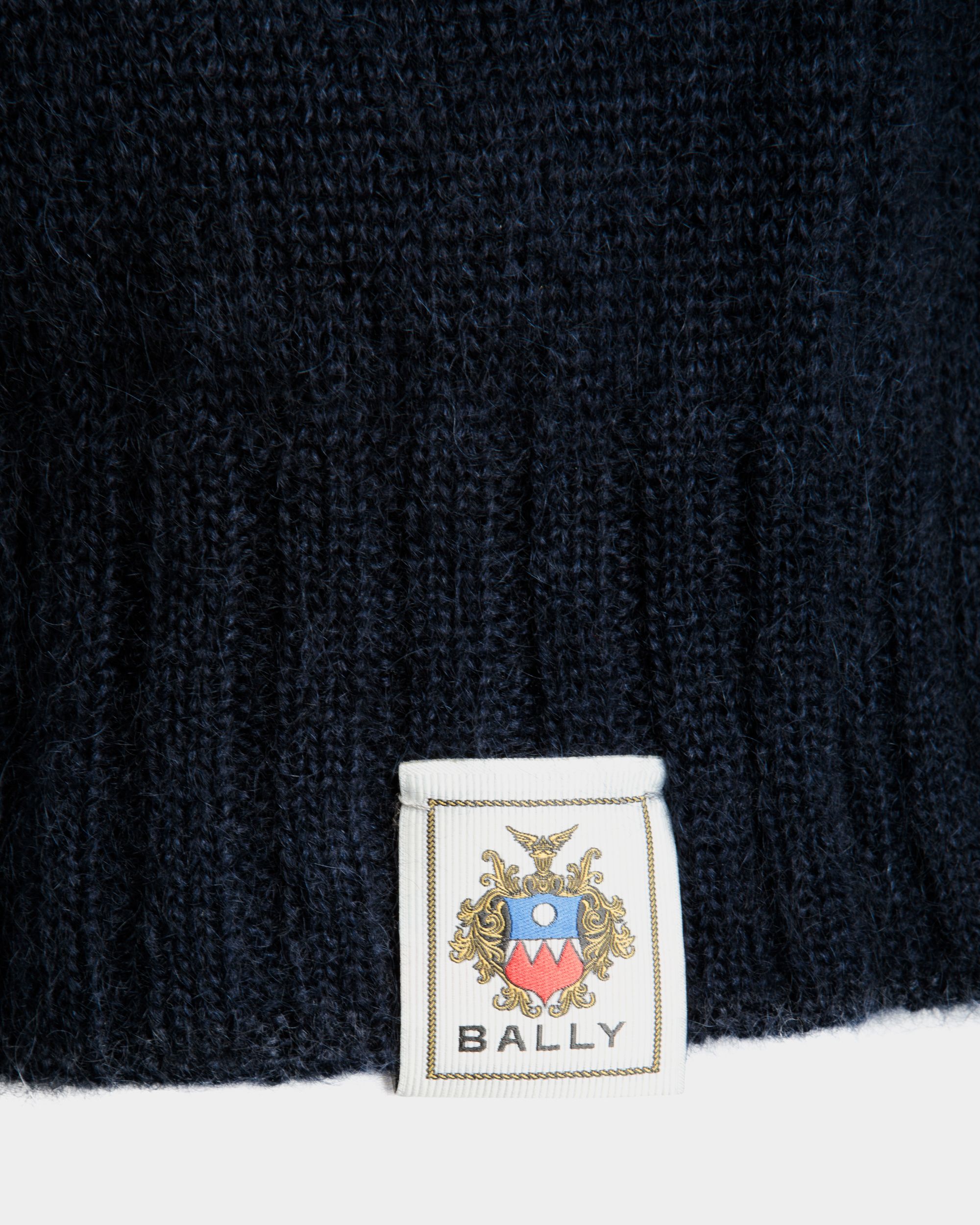 Strickweste Aus Mohair Und Seide In Navy Blue Und Praline Beige - Damen - Bally - 04