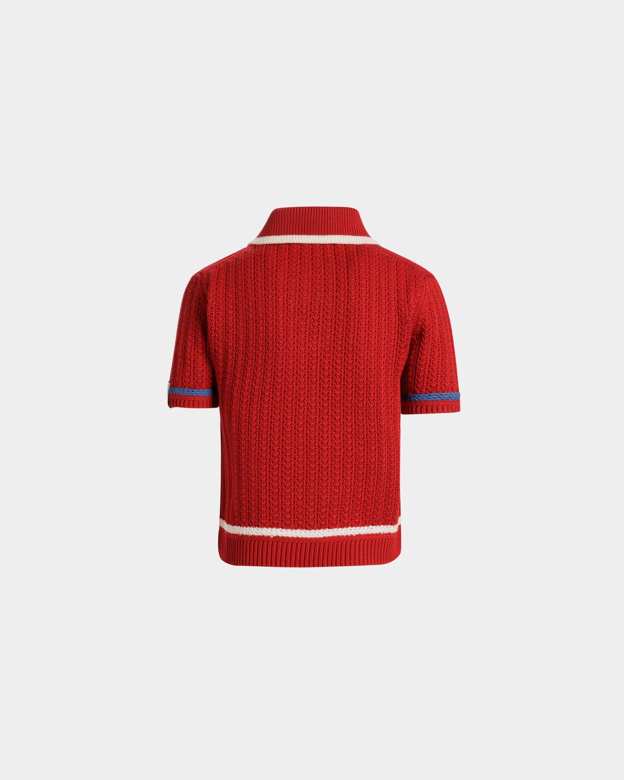 Gestricktes Poloshirt Aus Baumwolle In Rot - Damen - Bally - 07