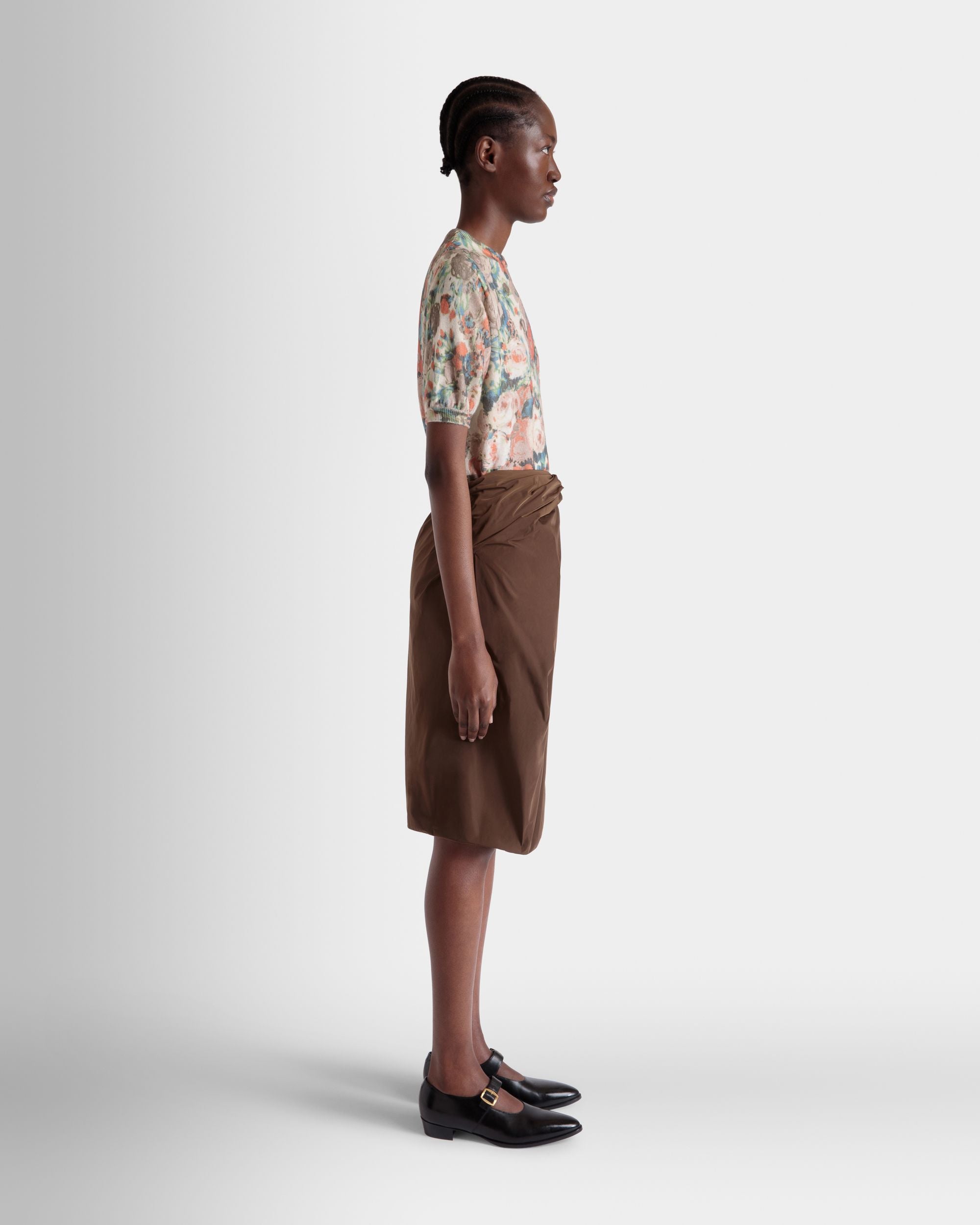 Top En Maille De Cachemire Multicolore Avec Imprimé Rosengarten - Femme - Bally - 05