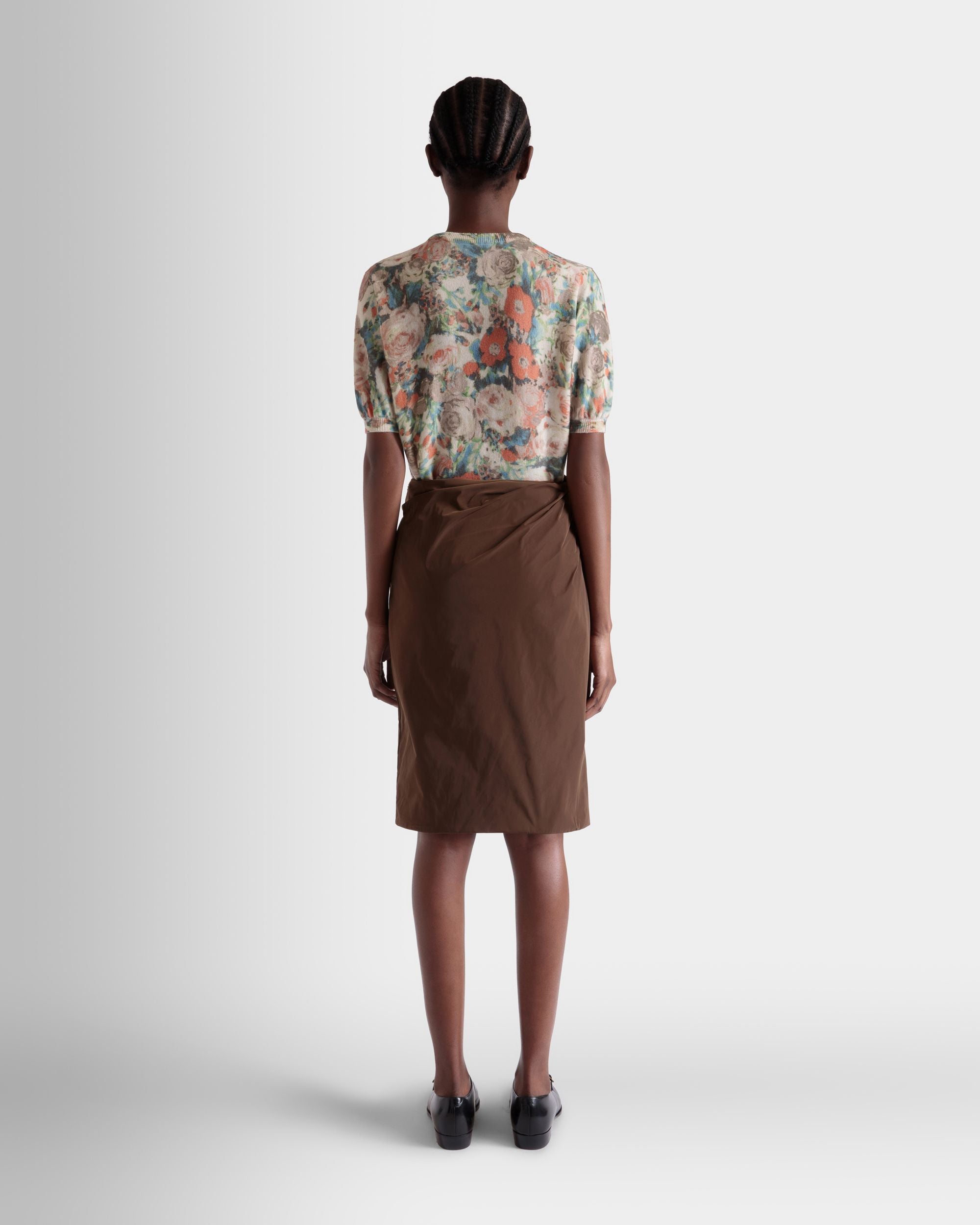 Top En Maille De Cachemire Multicolore Avec Imprimé Rosengarten - Femme - Bally - 06