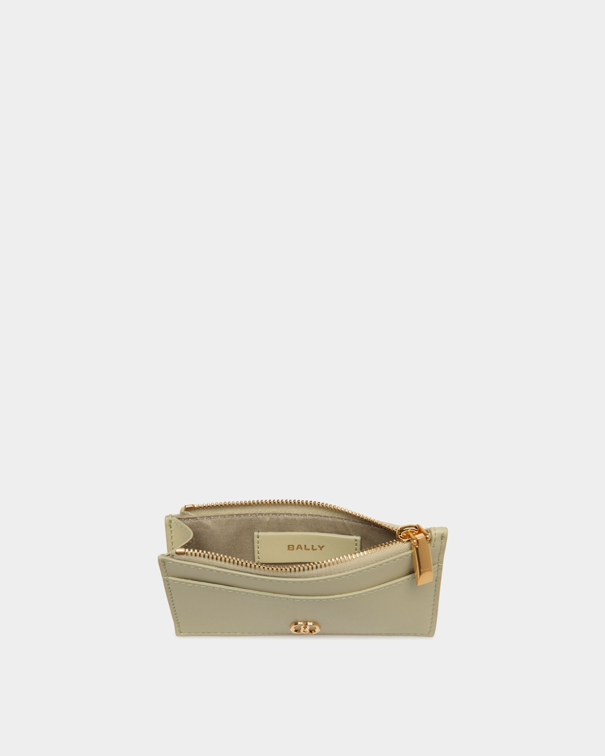 Porte-Cartes À Glissière Emblem En Light Green - Femme - Bally - 03
