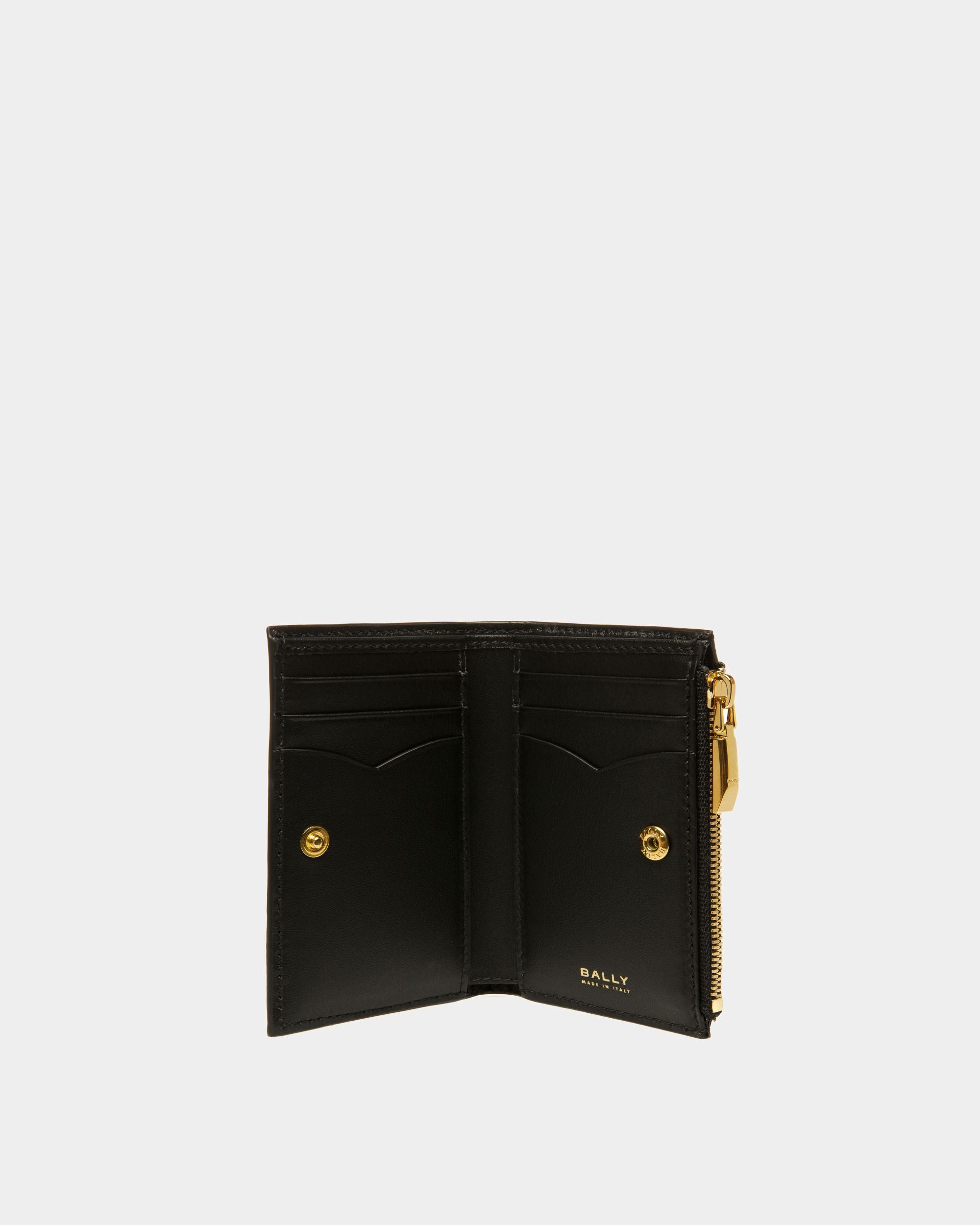 Emblem Wallet In Black Leather - Women's - Bally - 03
