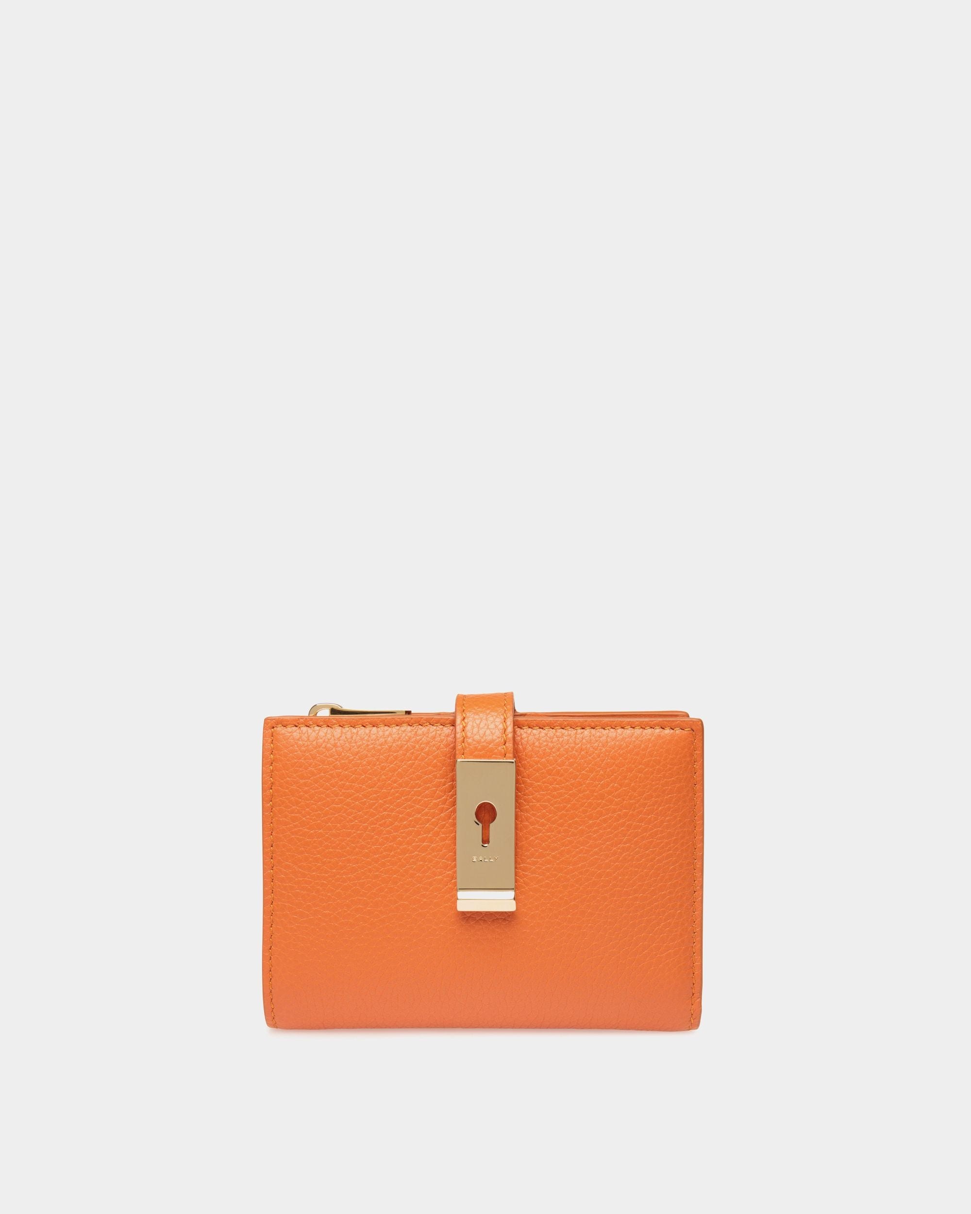 Cartera Lock Me De Piel Granulada Koi Orange - Mujer - Bally - 01