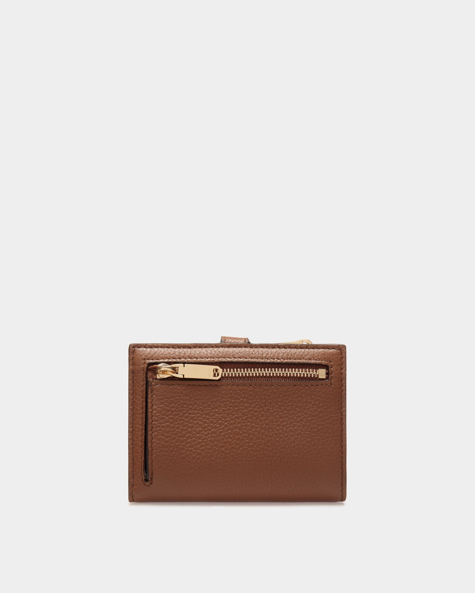 Lock Me Wallet in Brown Grained Leather - Femme - Bally - 02