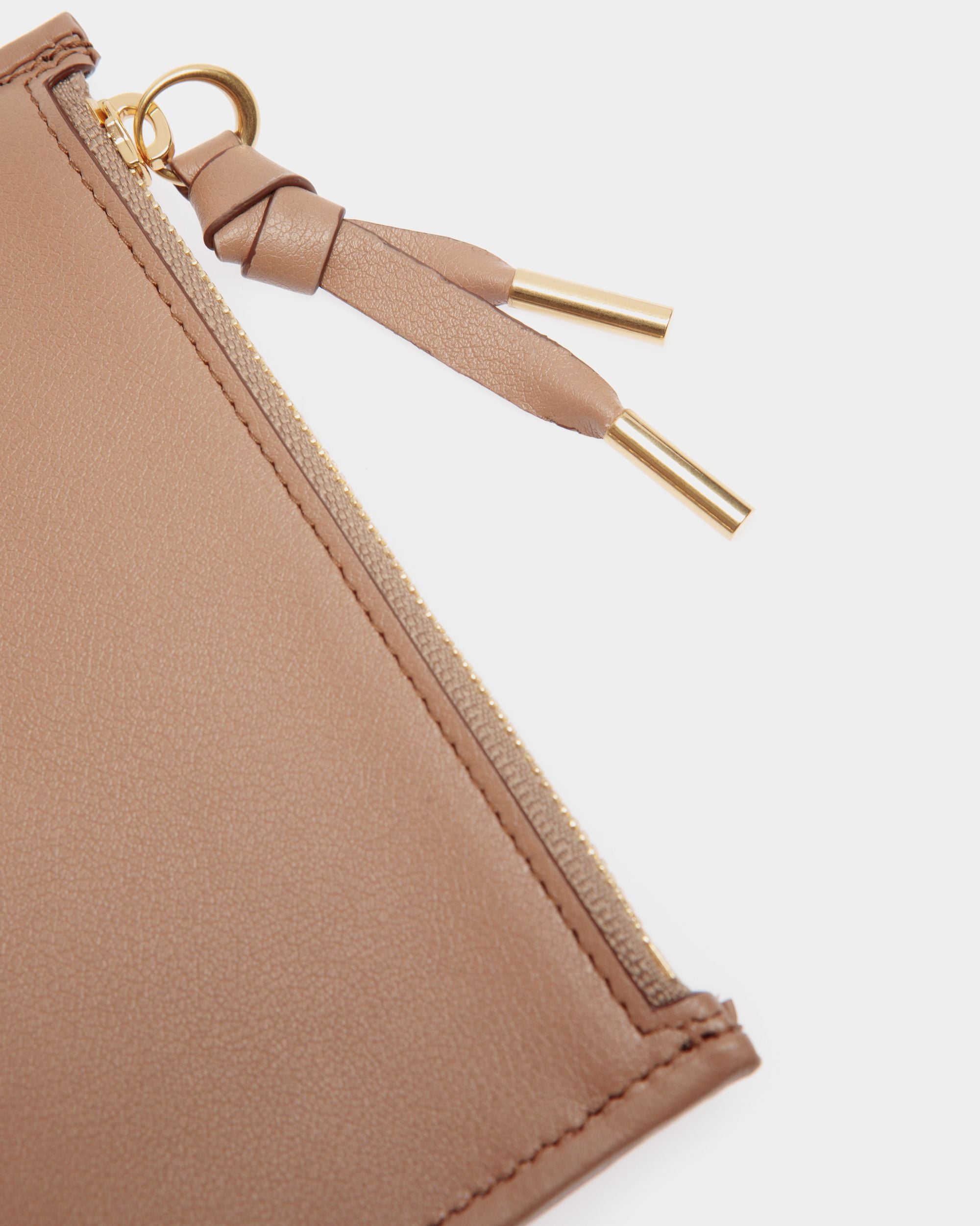 Kartenetui Mit Reißverschluss Aus Leder In Praline Beige - Damen - Bally - 05