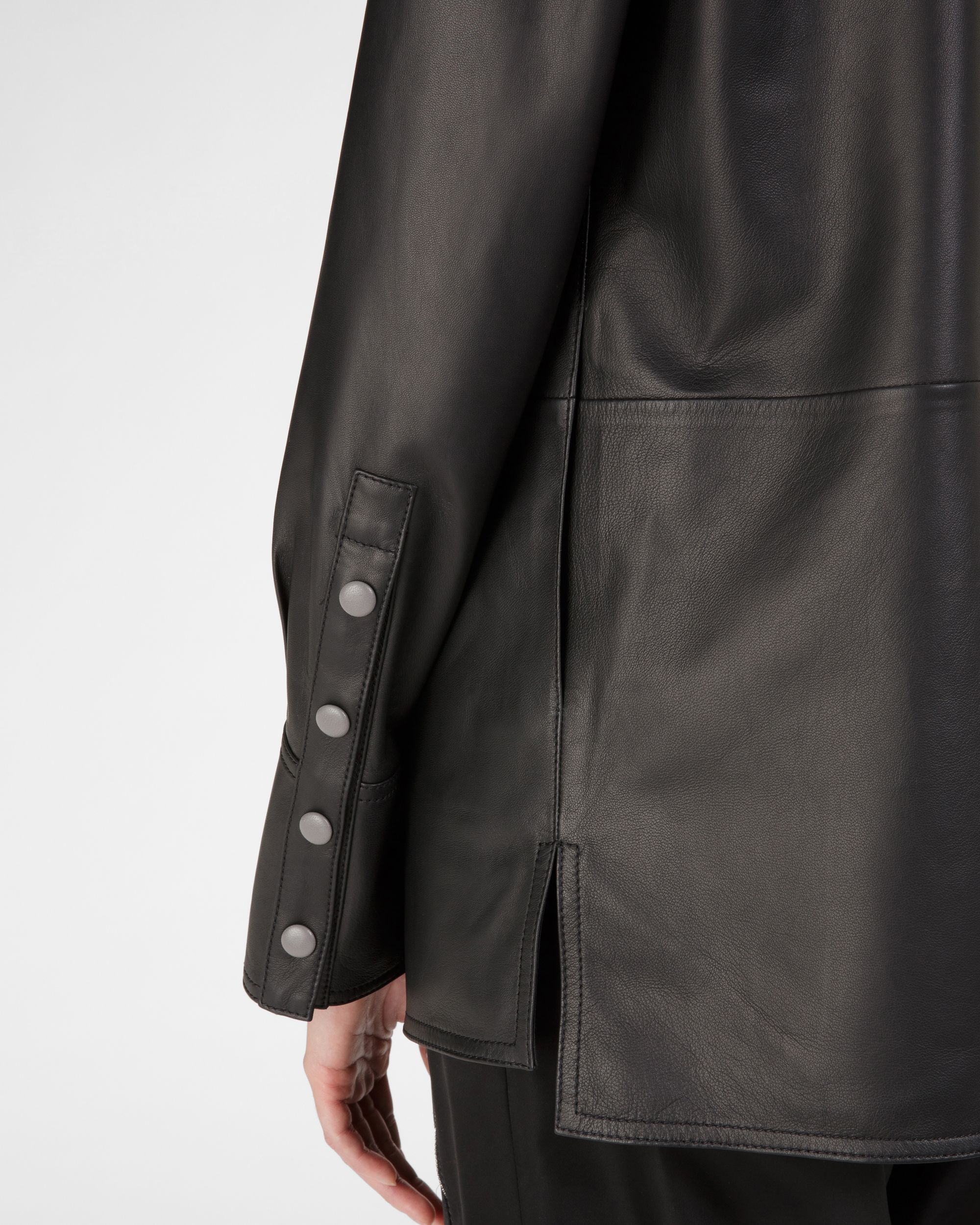 Chemise En Cuir Noir - Femme - Bally - 02