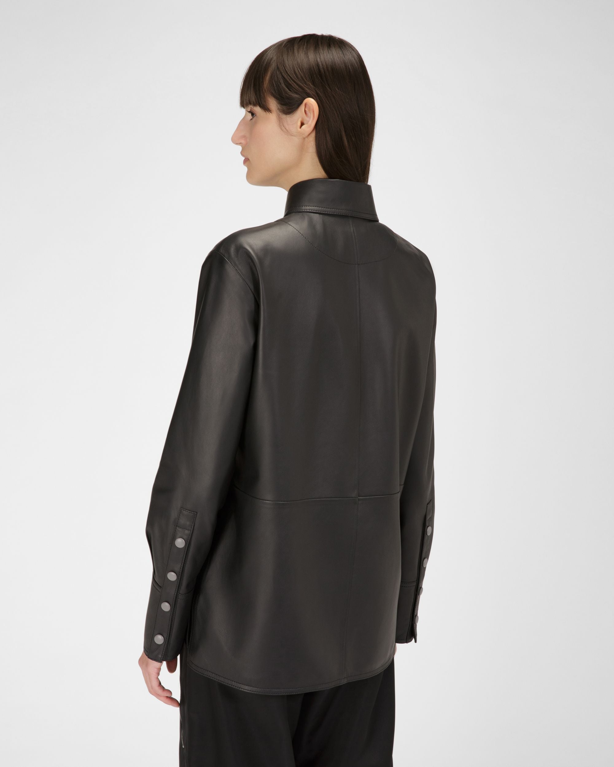 Chemise En Cuir Noir - Femme - Bally - 03