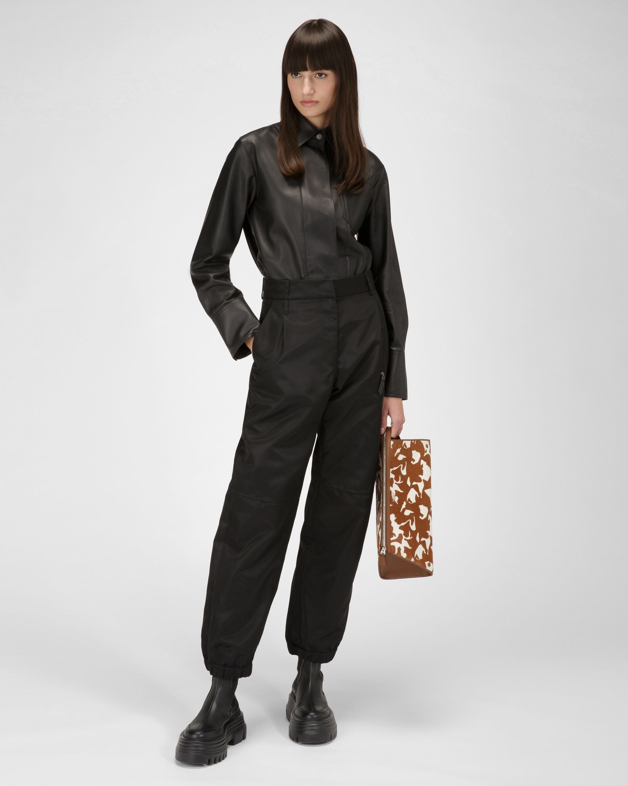 Chemise En Cuir Noir - Femme - Bally - 05
