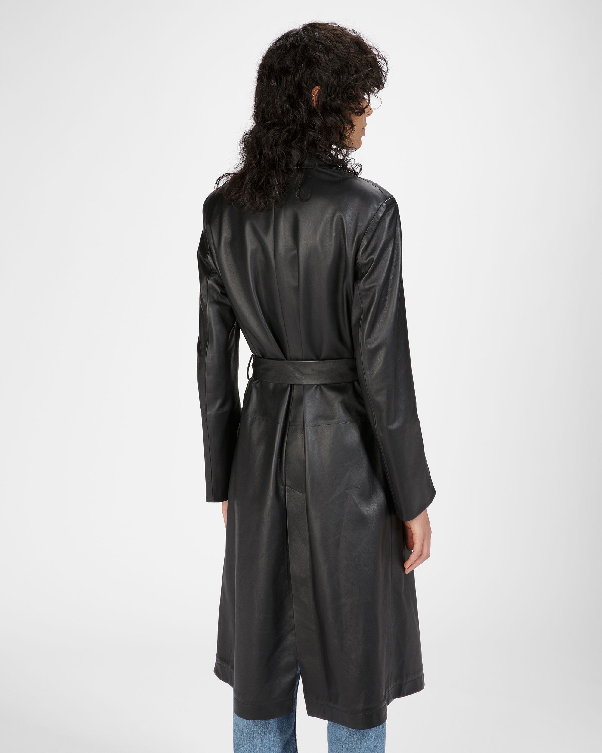 Ledermantel In Schwarz - Damen - Bally - 02