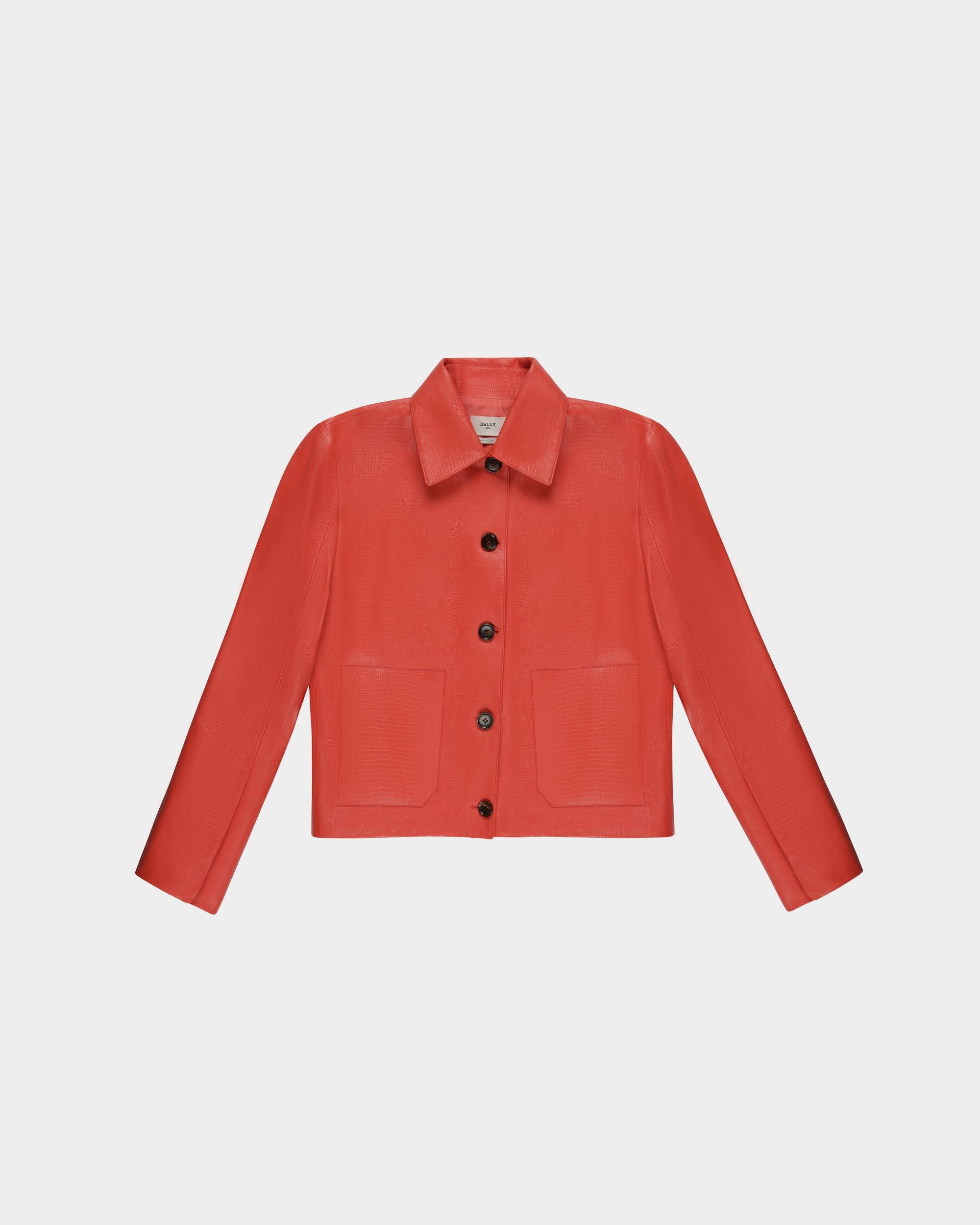Lederjacke In Orange - Damen - Bally - 01