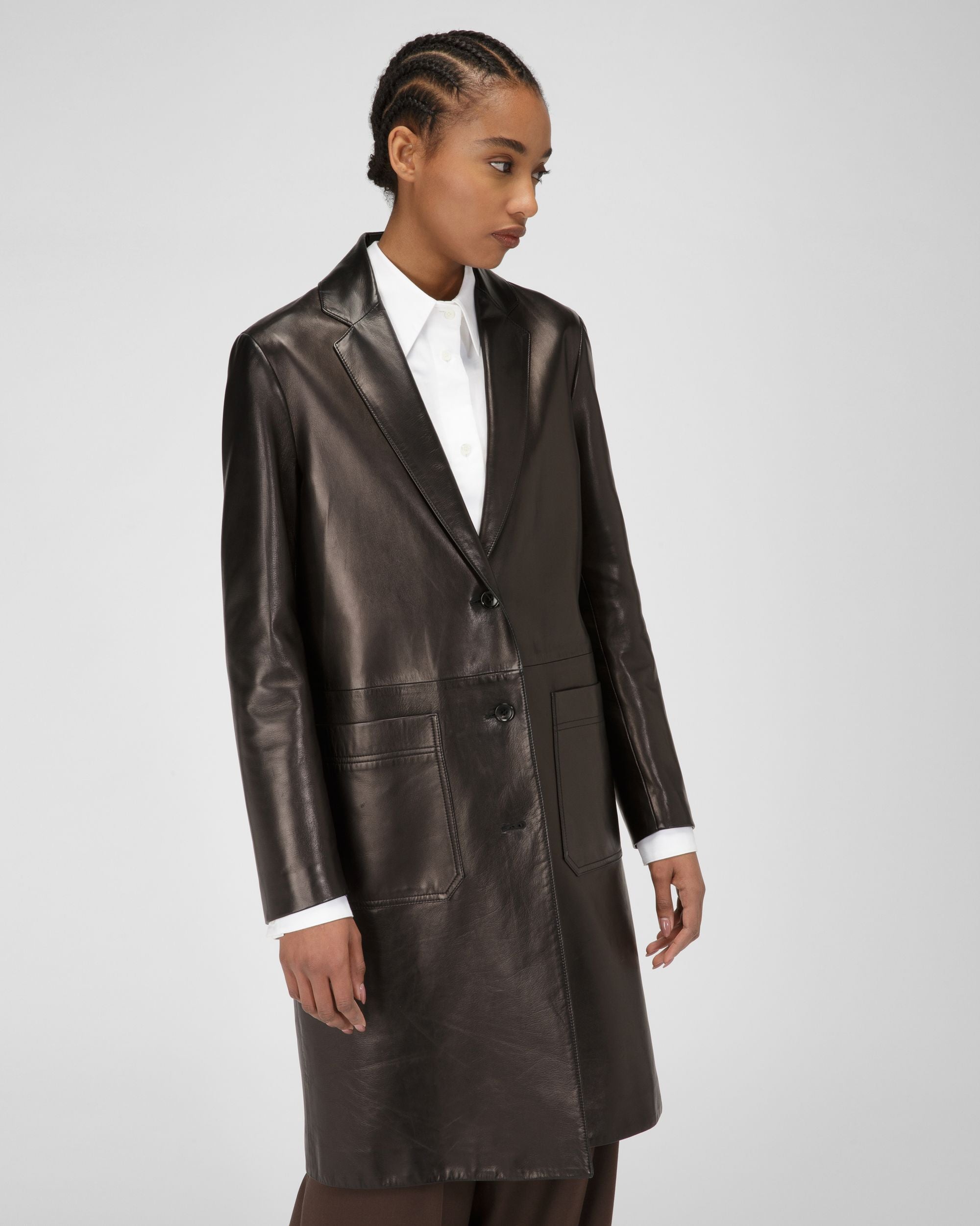 Vêtement D'Extérieur En Cuir Noir - Femme - Bally - 01