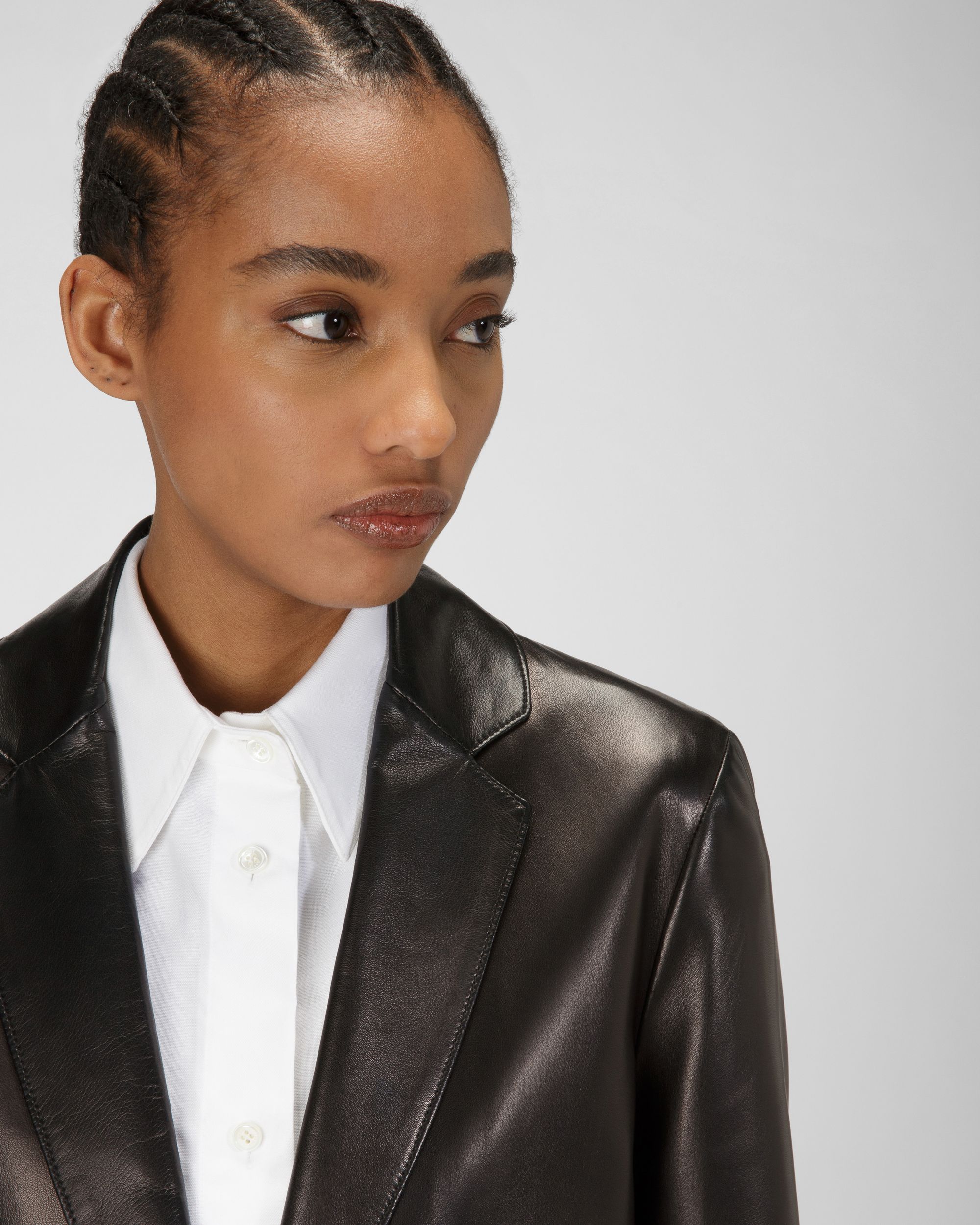 Vêtement D'Extérieur En Cuir Noir - Femme - Bally - 02