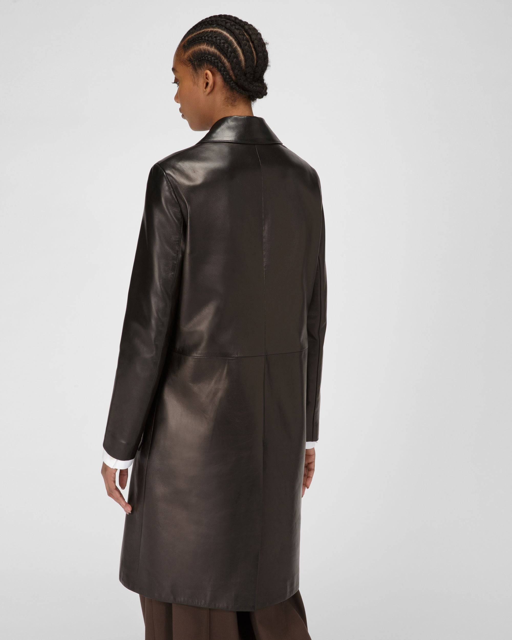 Vêtement D'Extérieur En Cuir Noir - Femme - Bally - 03