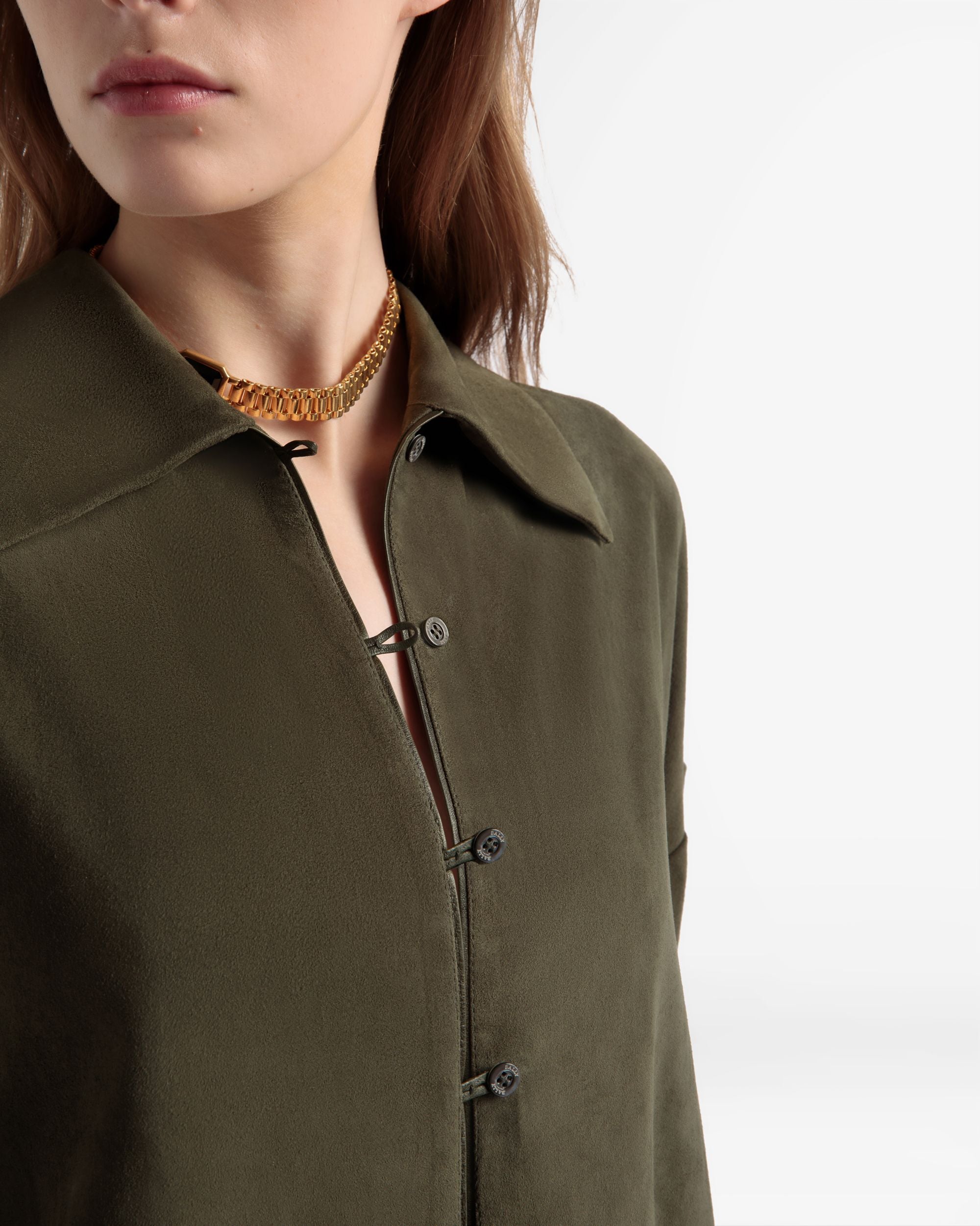 Oversized-Lederbluse In Grün - Damen - Bally - 03