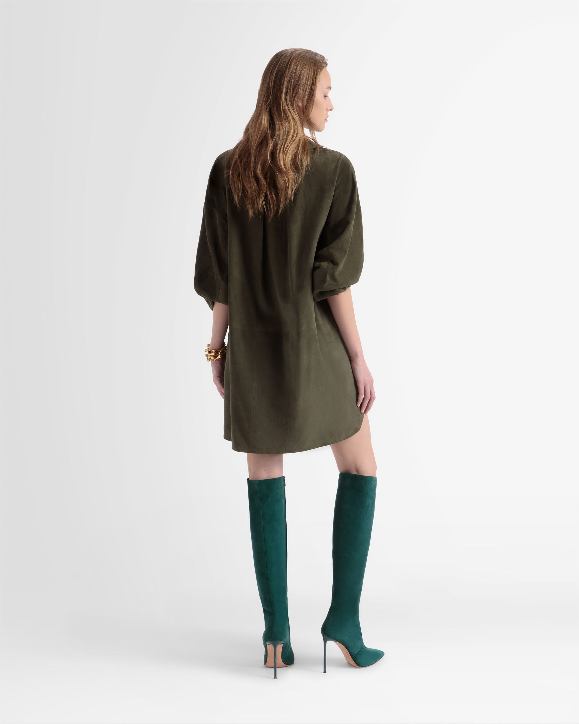 Oversized-Lederbluse In Grün - Damen - Bally - 05