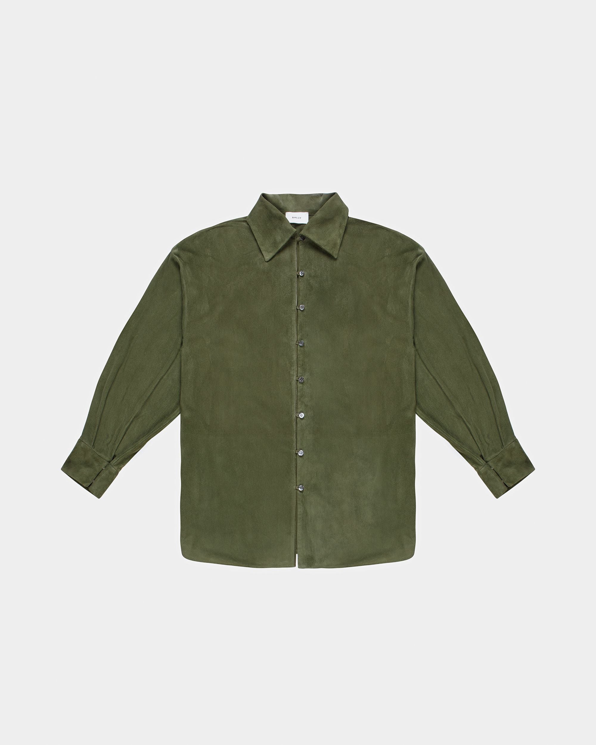 Oversized-Lederbluse In Grün - Damen - Bally - 06