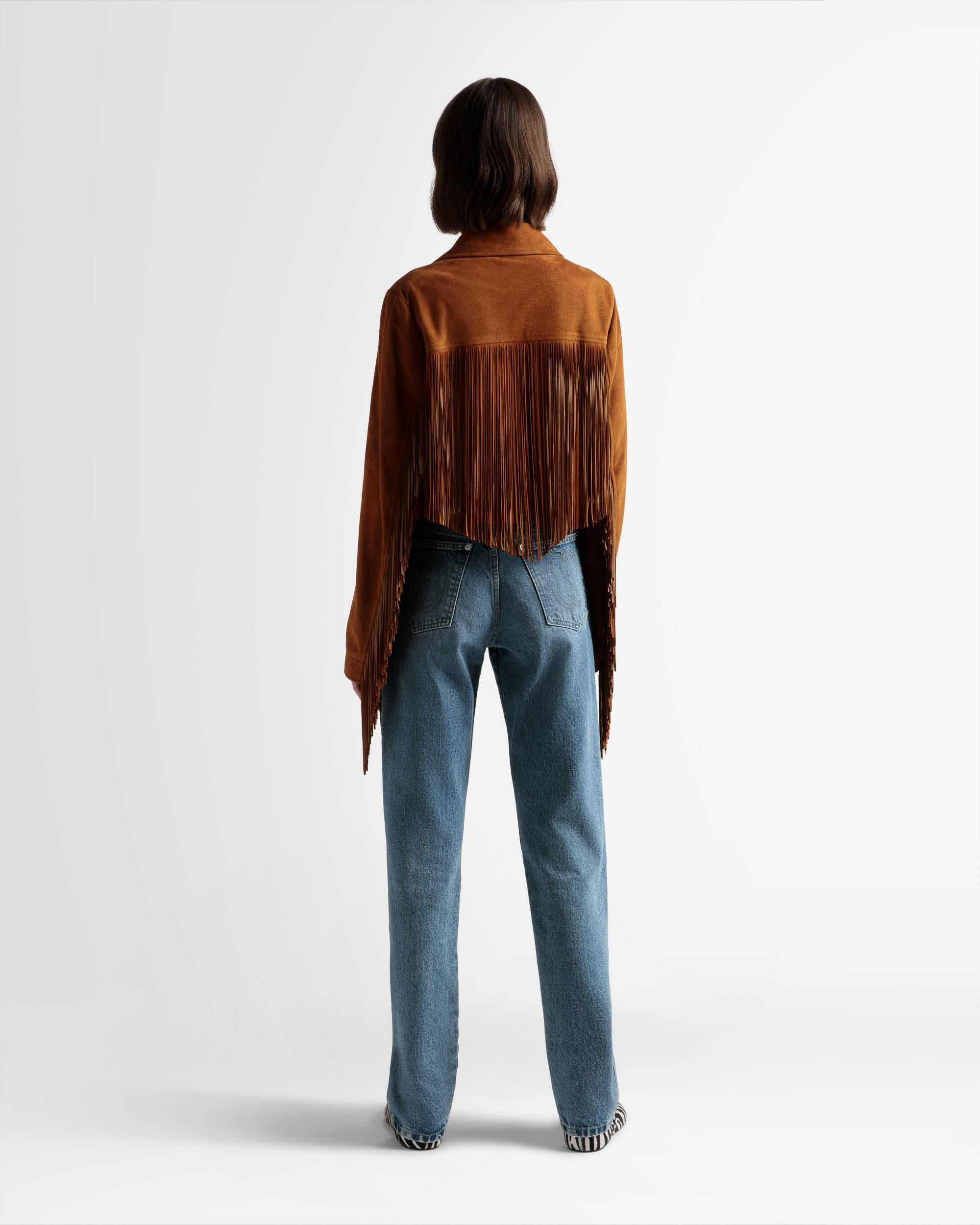 Tasseled Jacket In Desert Suede - Women's - Bally - 06