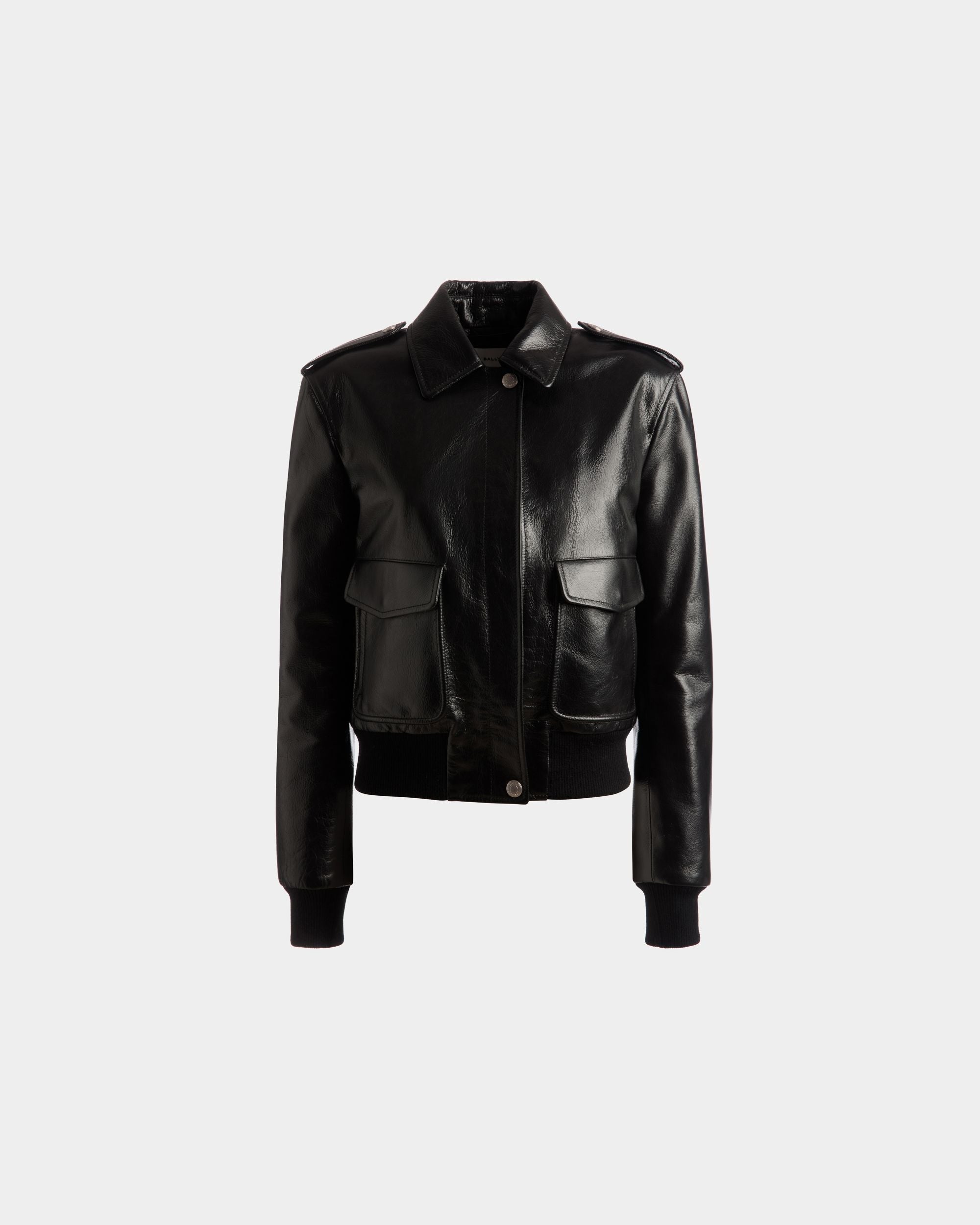 Blouson Bomber En Cuir Noir - Femme - Bally - 01