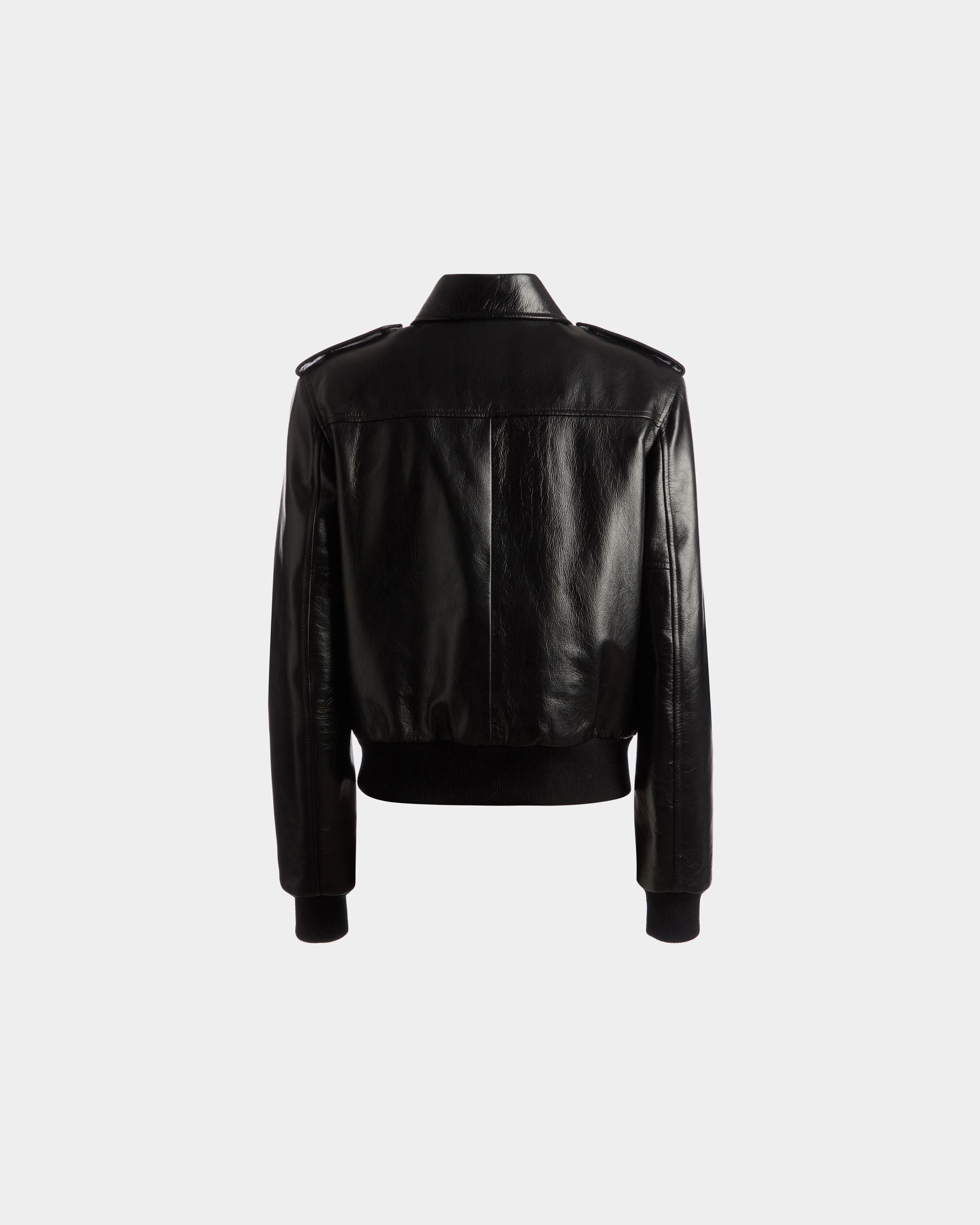 Blouson Bomber En Cuir Noir - Femme - Bally - 06