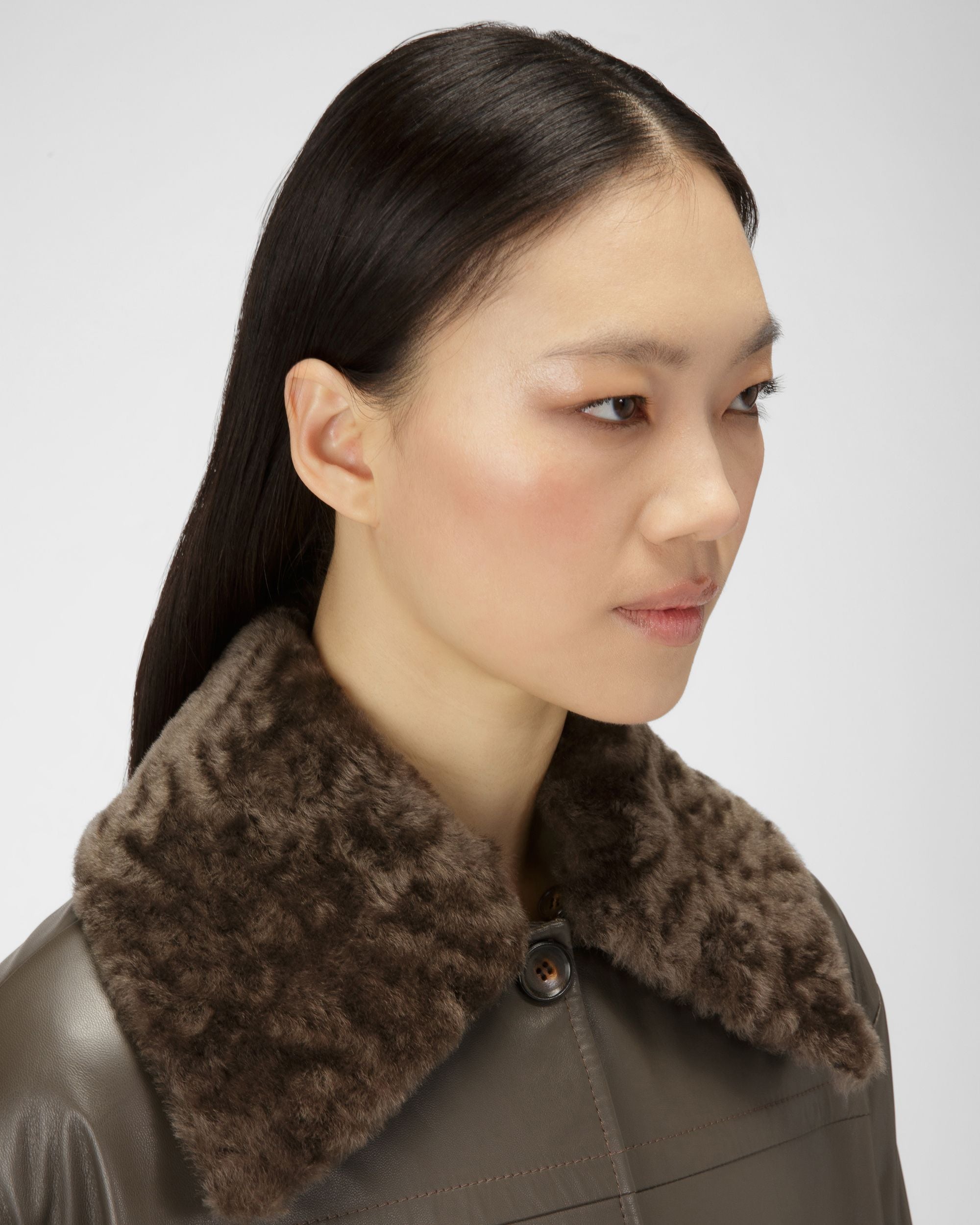 Leather Coat In Brown - Women's - Bally - 02