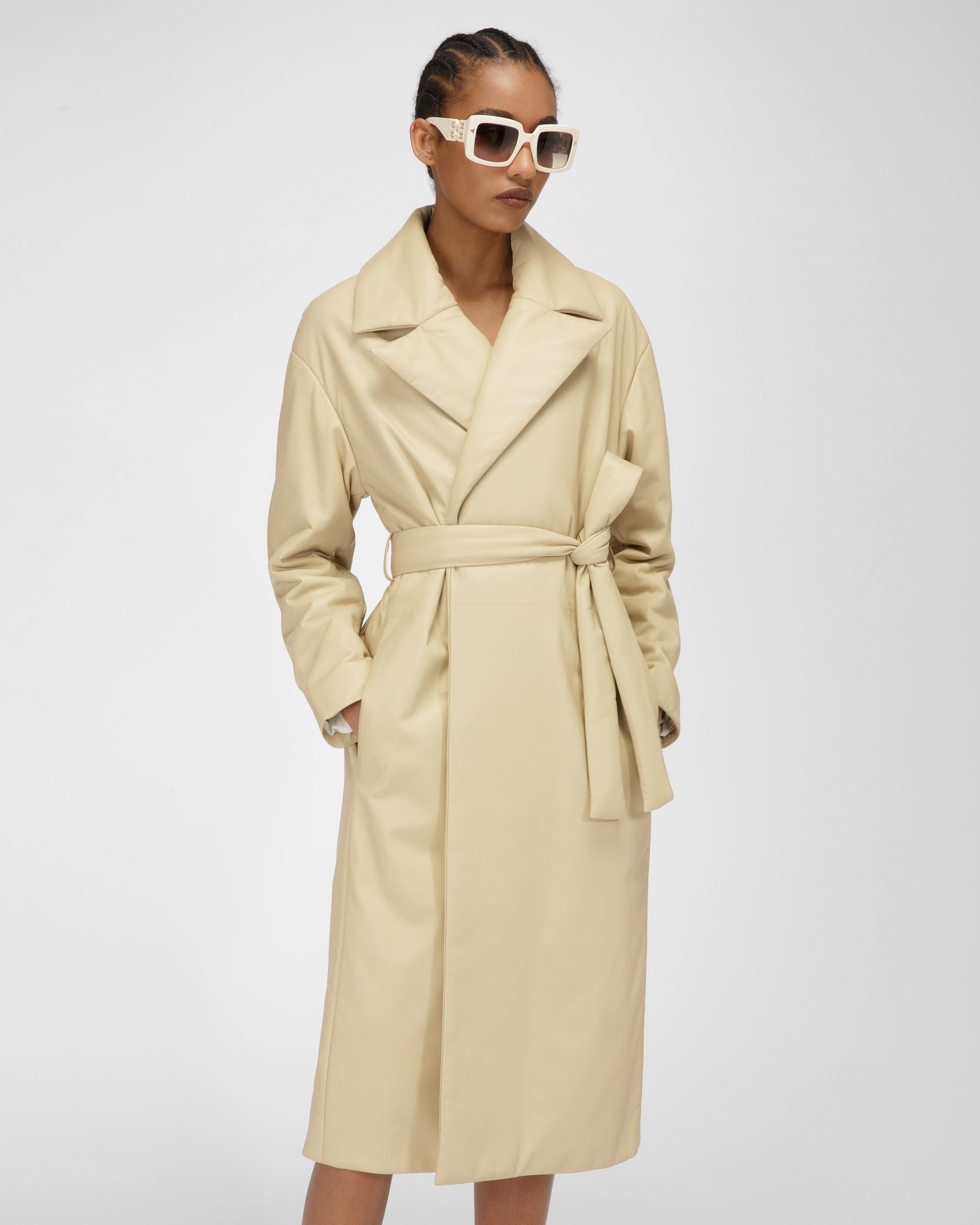 Mantel Aus Beigem Leder - Damen - Bally - 02