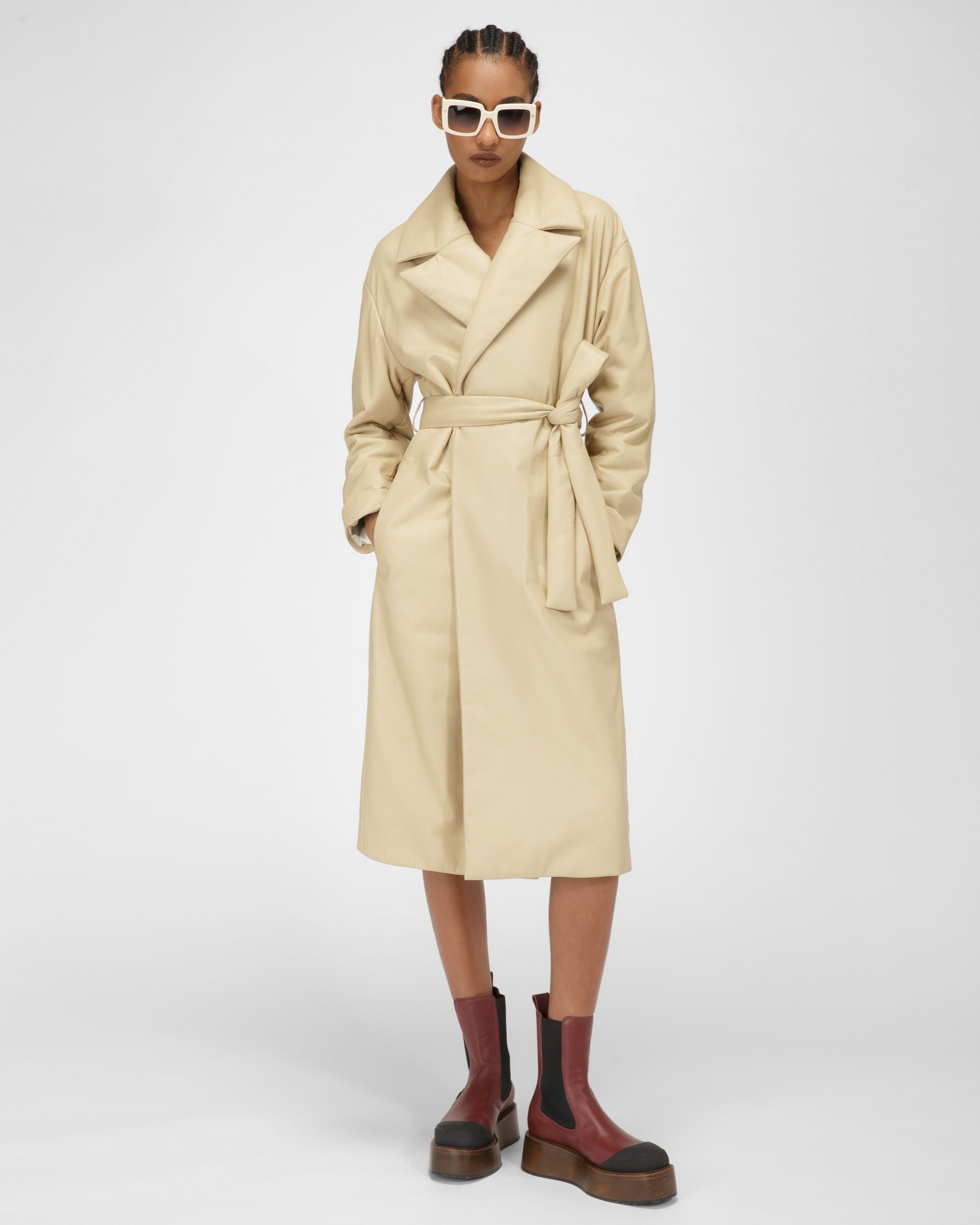 Mantel Aus Beigem Leder - Damen - Bally - 06