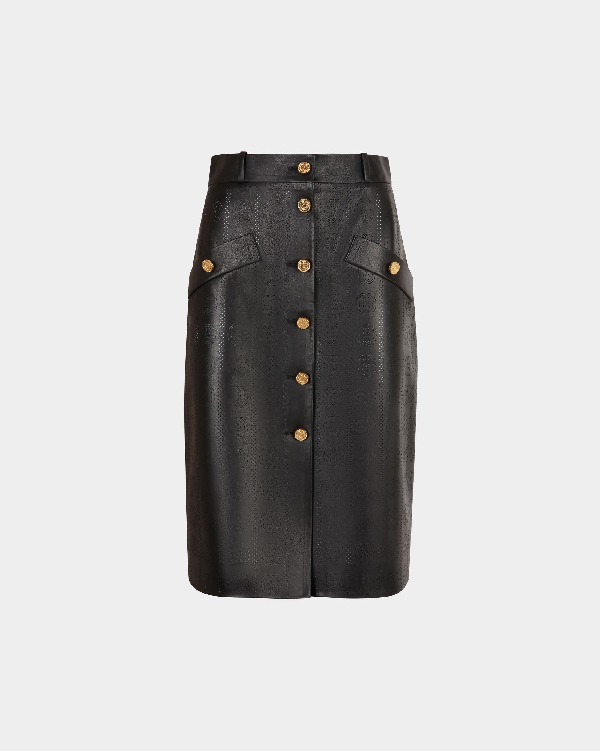 Midi Skirt In Black Leather - Women's - Bally - 01