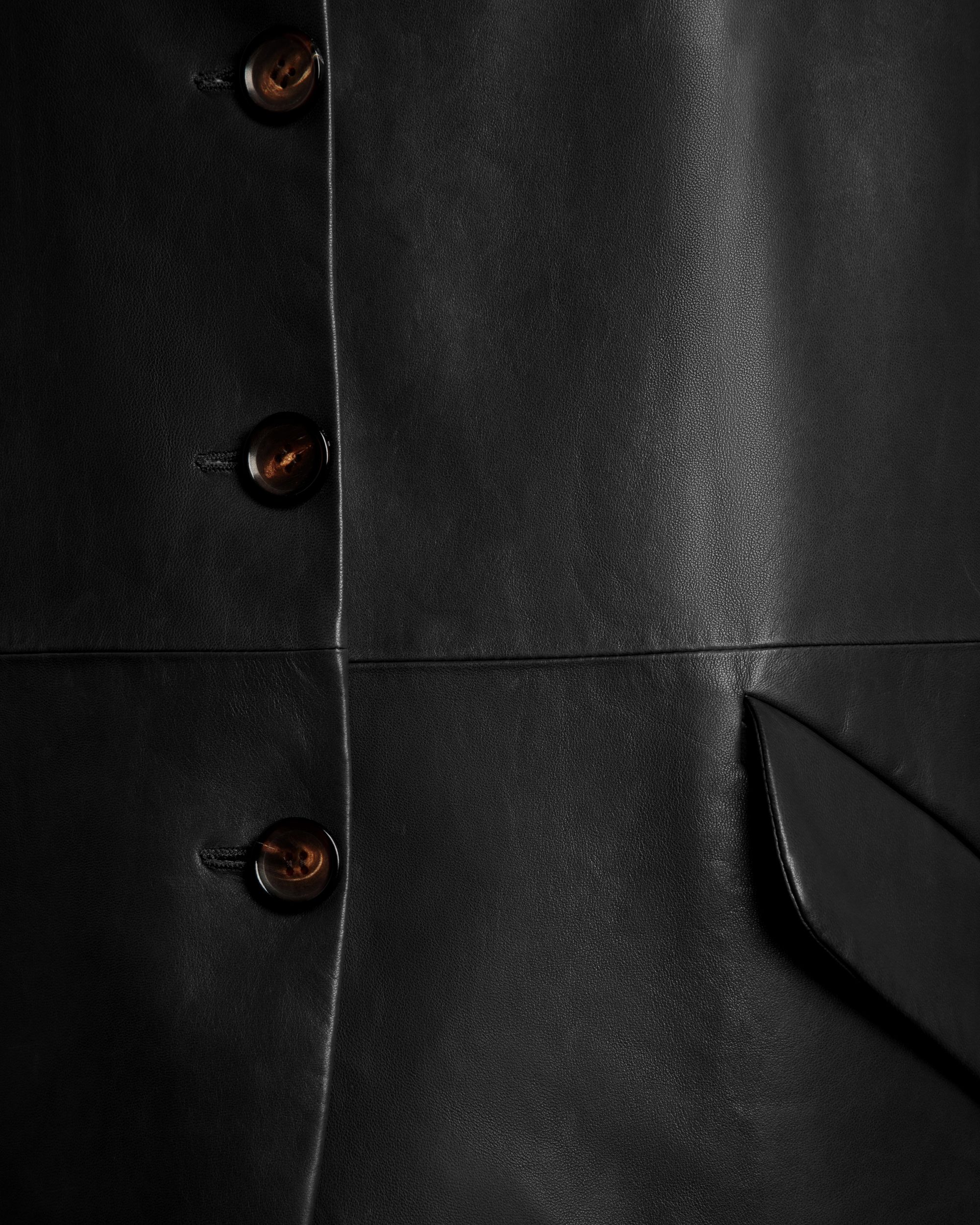 Abrigo Midi De Botonadura Simple De Piel Negra - Mujer - Bally - 02