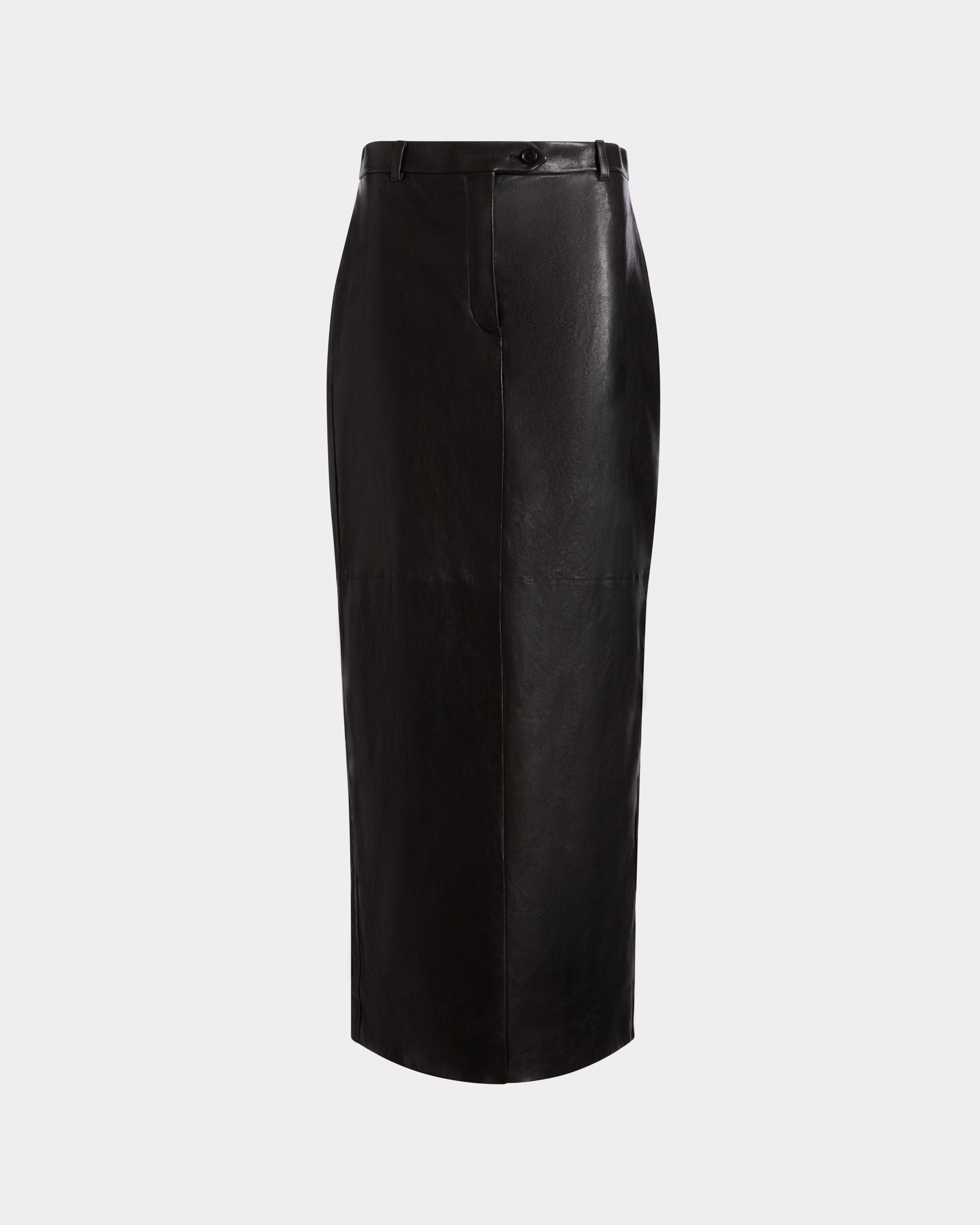 Jupe Longue En Cuir Noir - Femme - Bally - 01