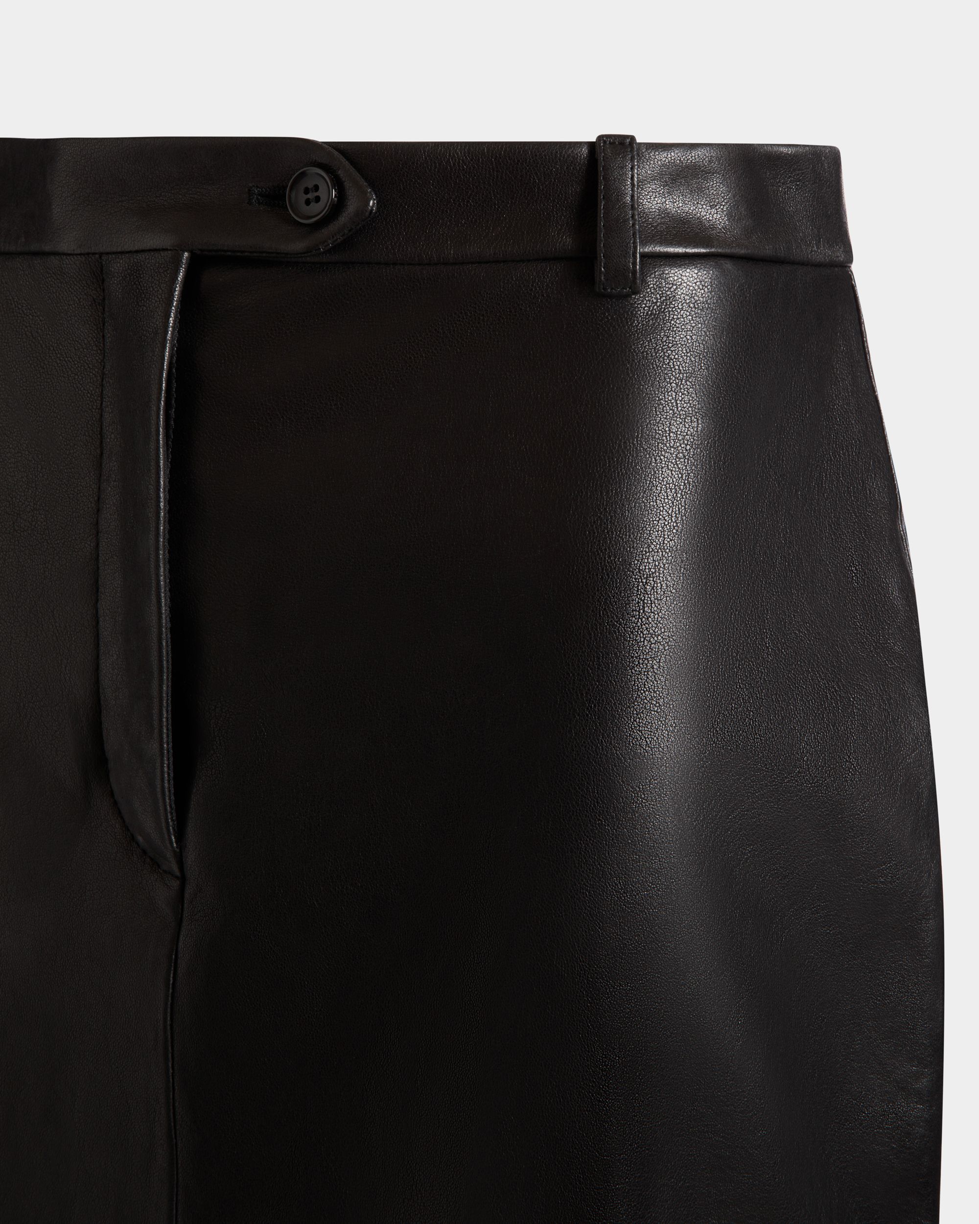 Jupe Longue En Cuir Noir - Femme - Bally - 04