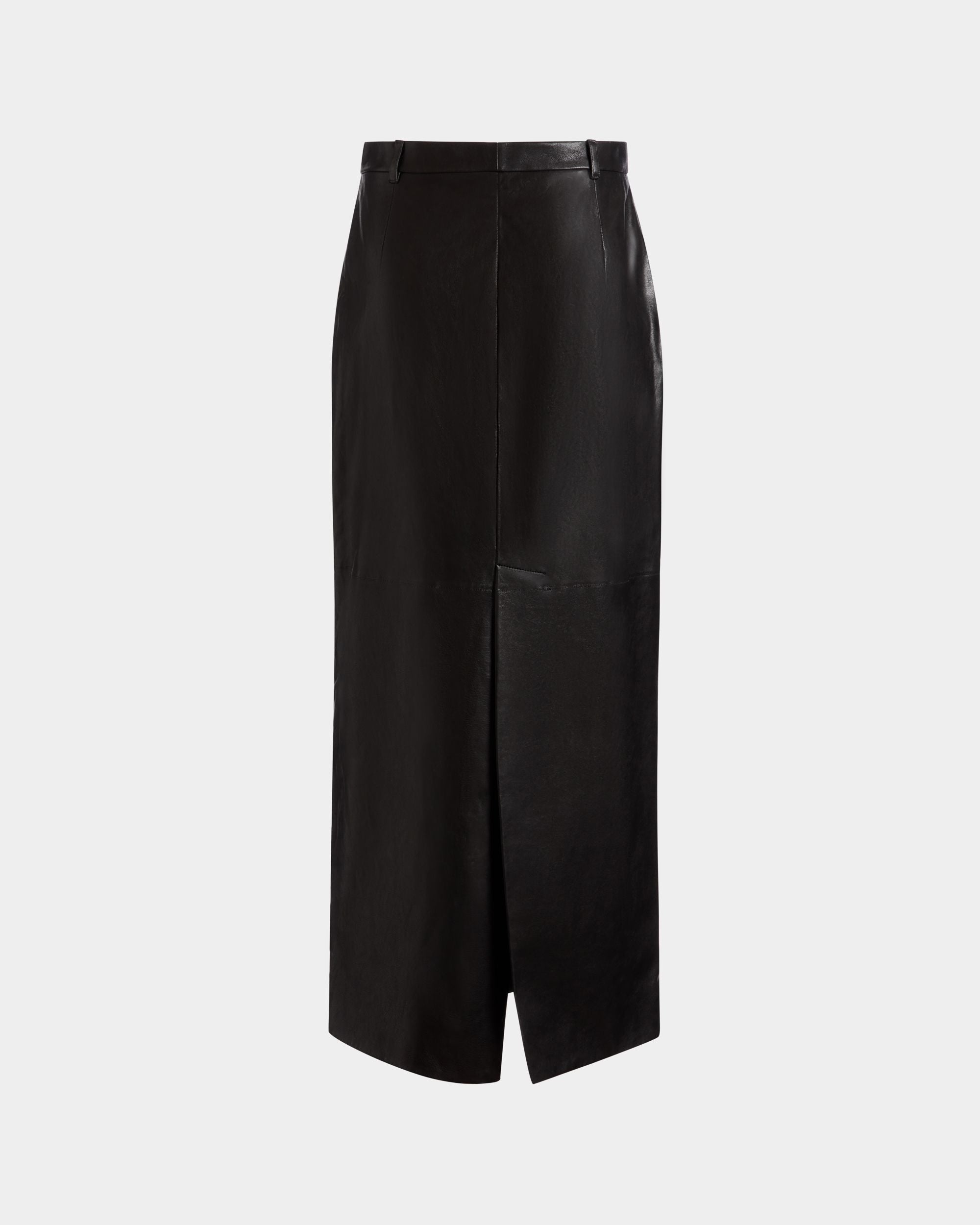 Jupe Longue En Cuir Noir - Femme - Bally - 07