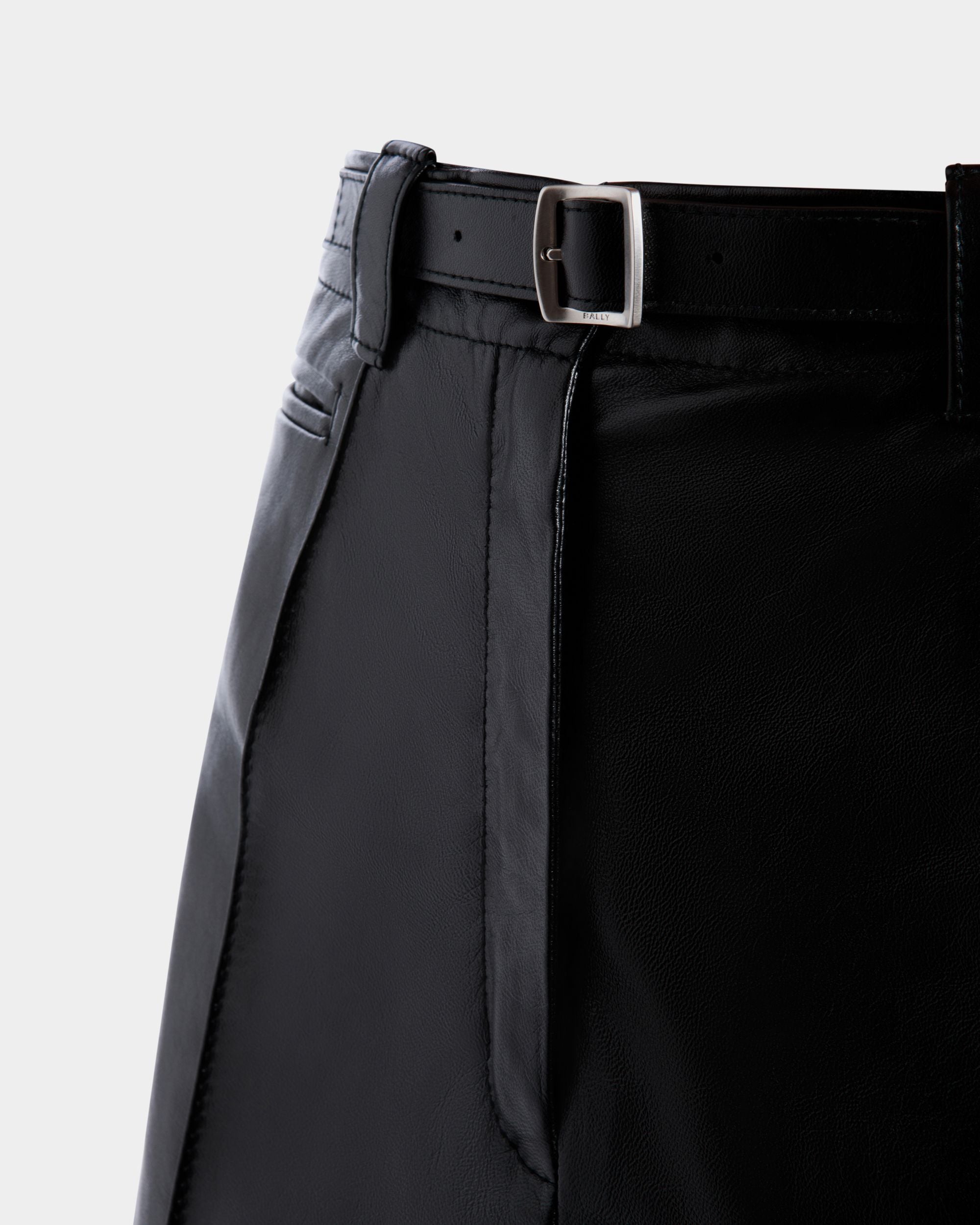 Leather Trousers In Black Lamb - Mujer - Bally - 02