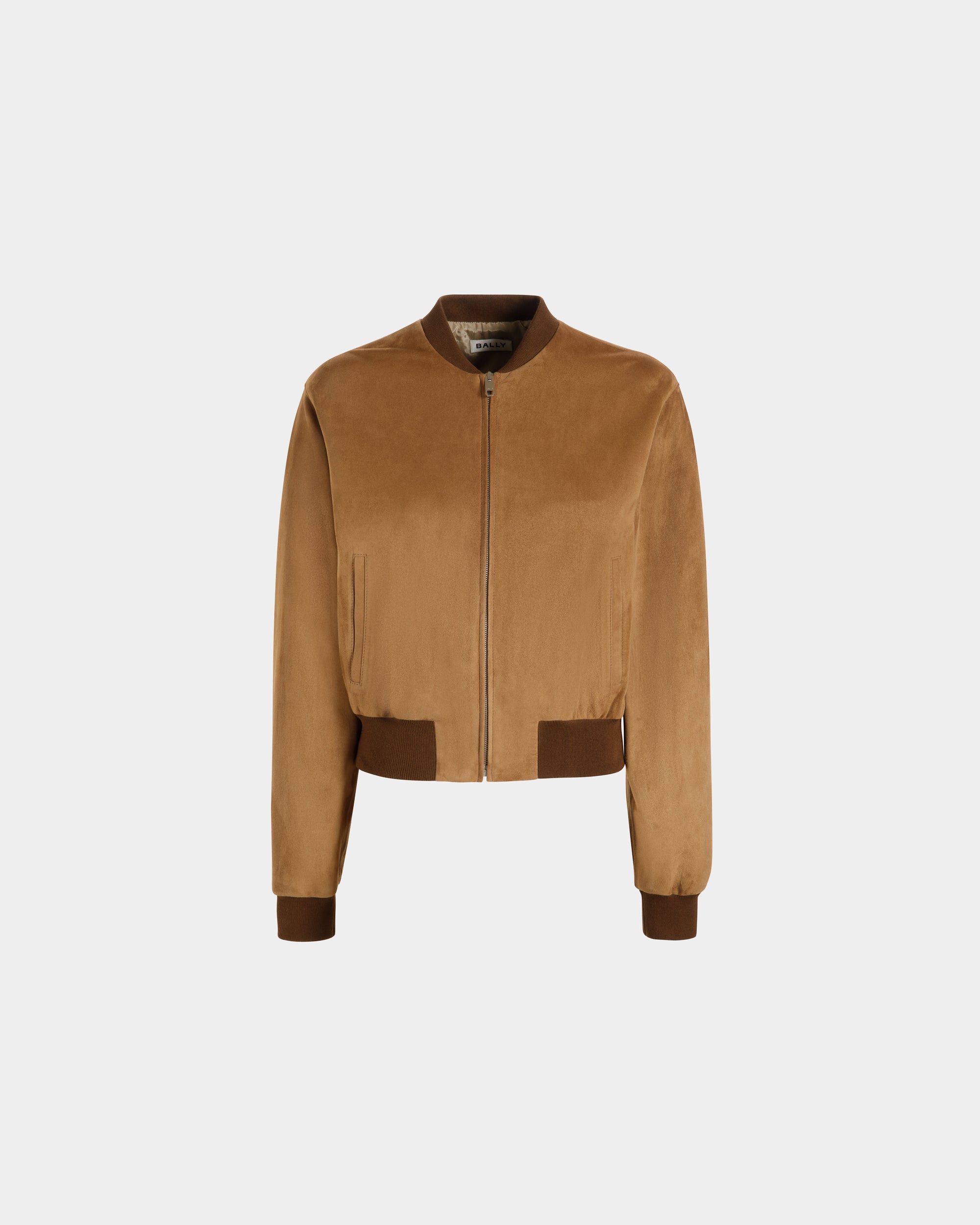 Bomberjacke Aus Braunem Veloursleder - Damen - Bally - 01