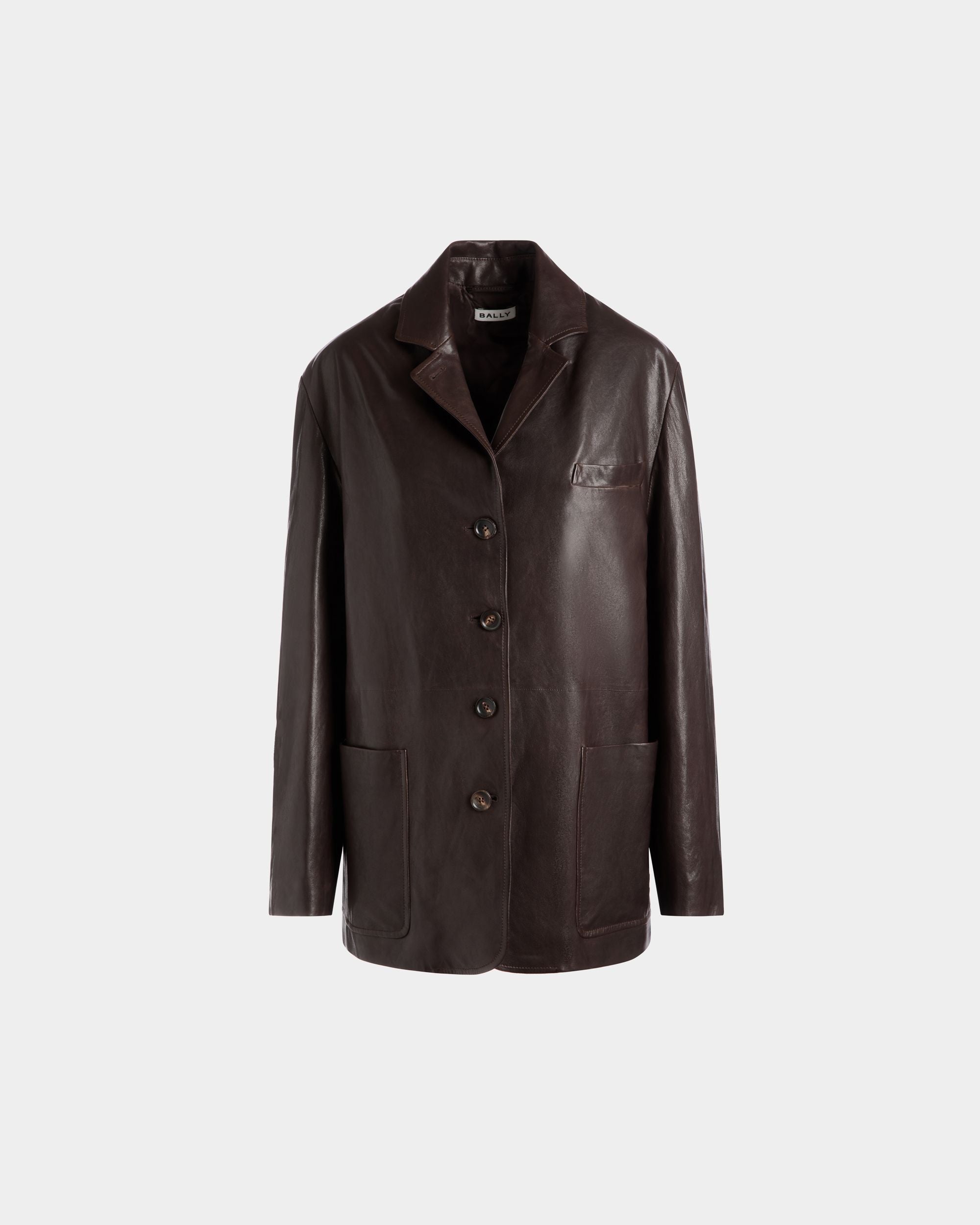 Blazer De Piel Marrón - Mujer - Bally - 01
