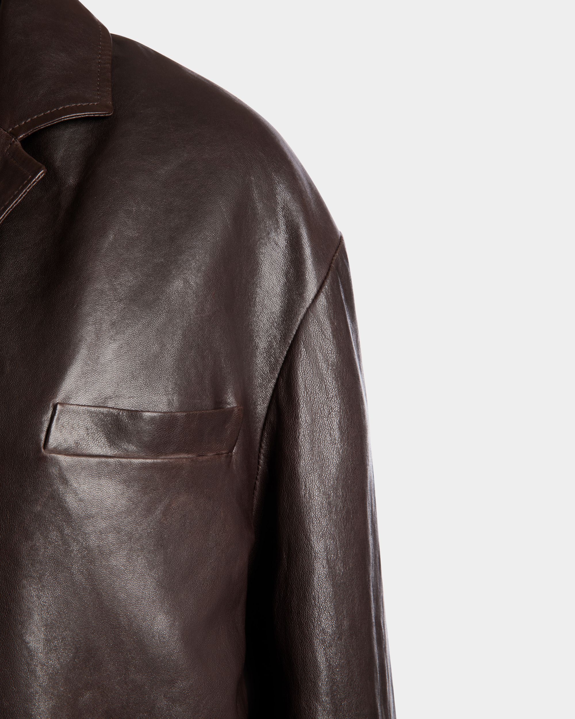 Blazer De Piel Marrón - Mujer - Bally - 02